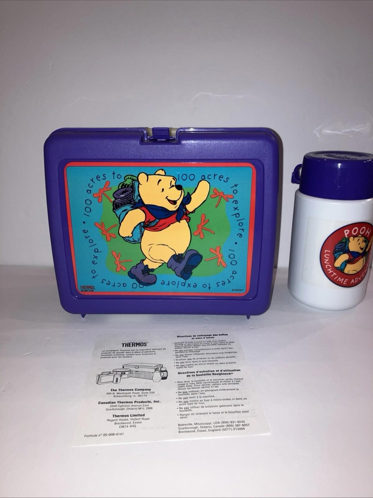 Vintage 1990’S NEW DISNEY WINNIE THE POOH ALADDIN LUNCHBOX W/Thermos Never Used Vintage 1990’S NEW DISNEY WINNIE THE POOH ALADDIN LUNCHBOX W/Thermos Never Used