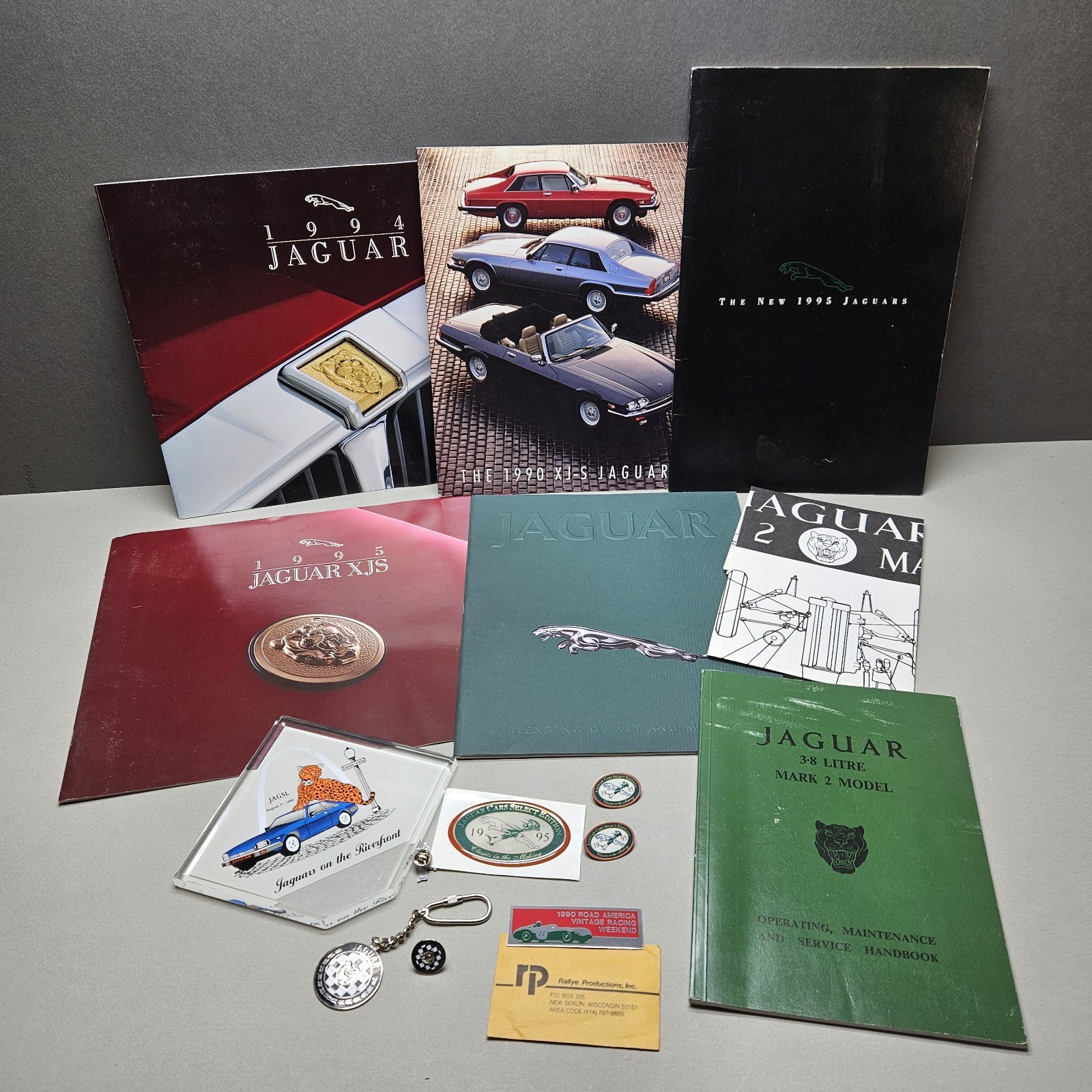 Vintage Jaguar Literature Memorabilia Brochure Manual Pin Keychain Lot Vintage Jaguar Literature Memorabilia Brochure Manual Pin Keychain Lot