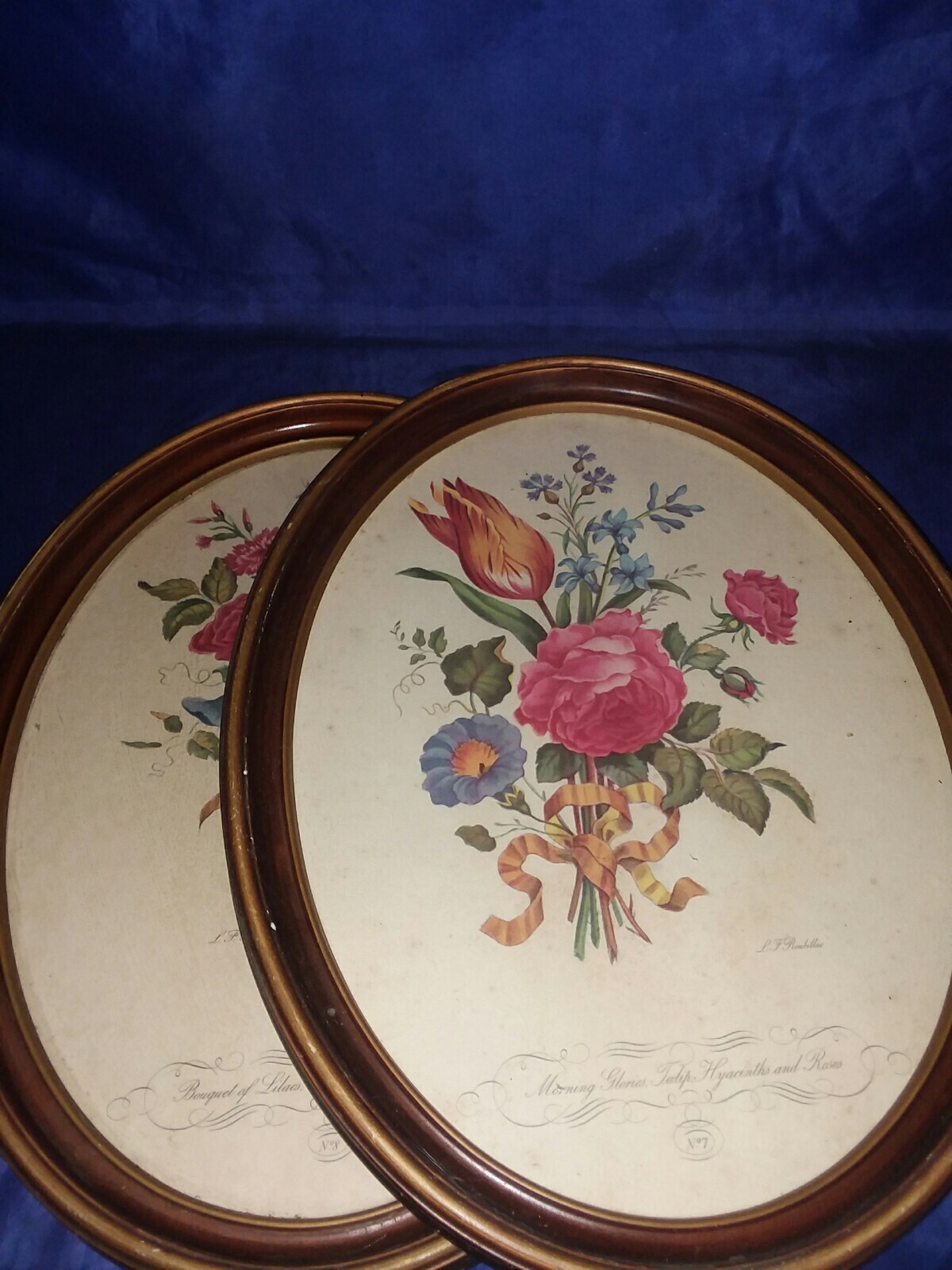 Vtg L F Roubillac Litho Print No.7 Morning Gloria Tulip,Hyacinth & Roses 17x14