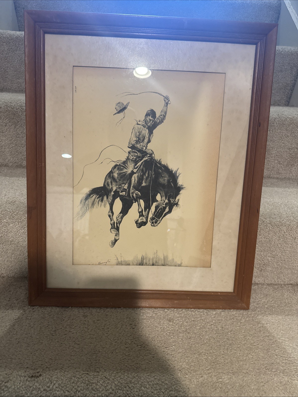 Frederic Remington Old Bill Cavalryman Western Americana Framed Art Print