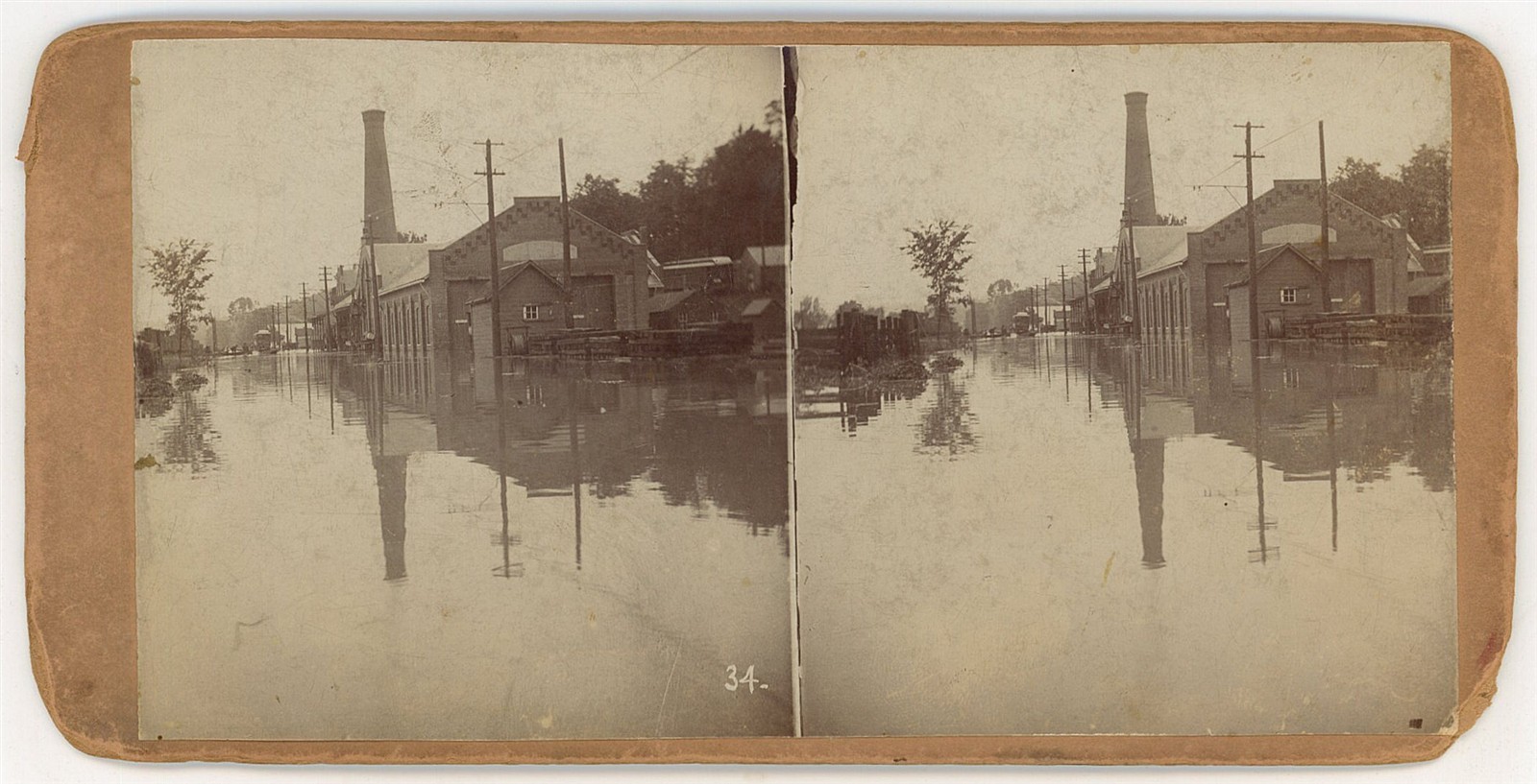 MISSOURI STEREOVIEW - Kansas City - Flooded Factory - LG Kennedy c1903