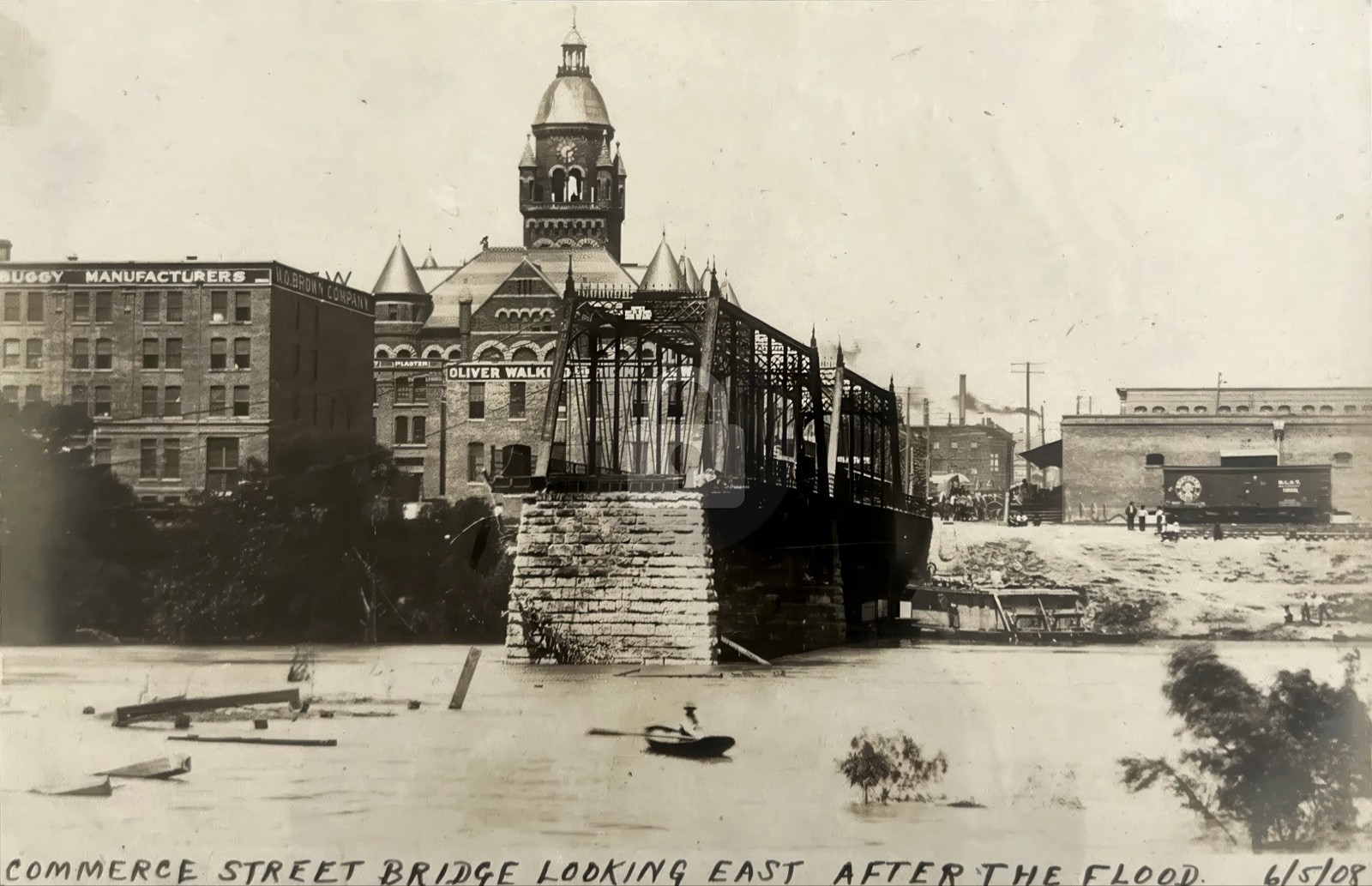Dallas Texas TX 1908 Flood Commerce St RPPC Photo Postcard COPY