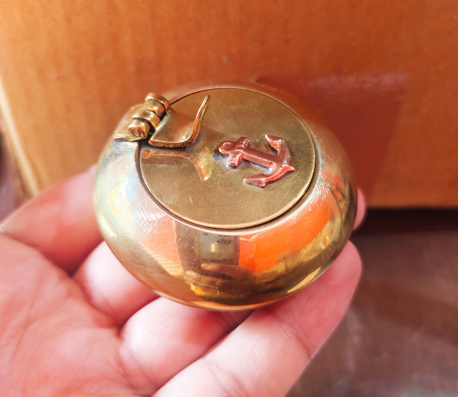 Vintage Shiny Brass Anchor Nautical Ashtray Cigar Cigarette Tobacco Ashtray Gift