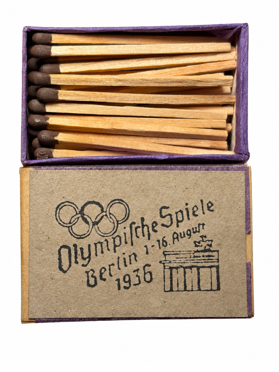 Third Reich. Olympic Games Berlin 1936 Safety Matchbox with original Matches