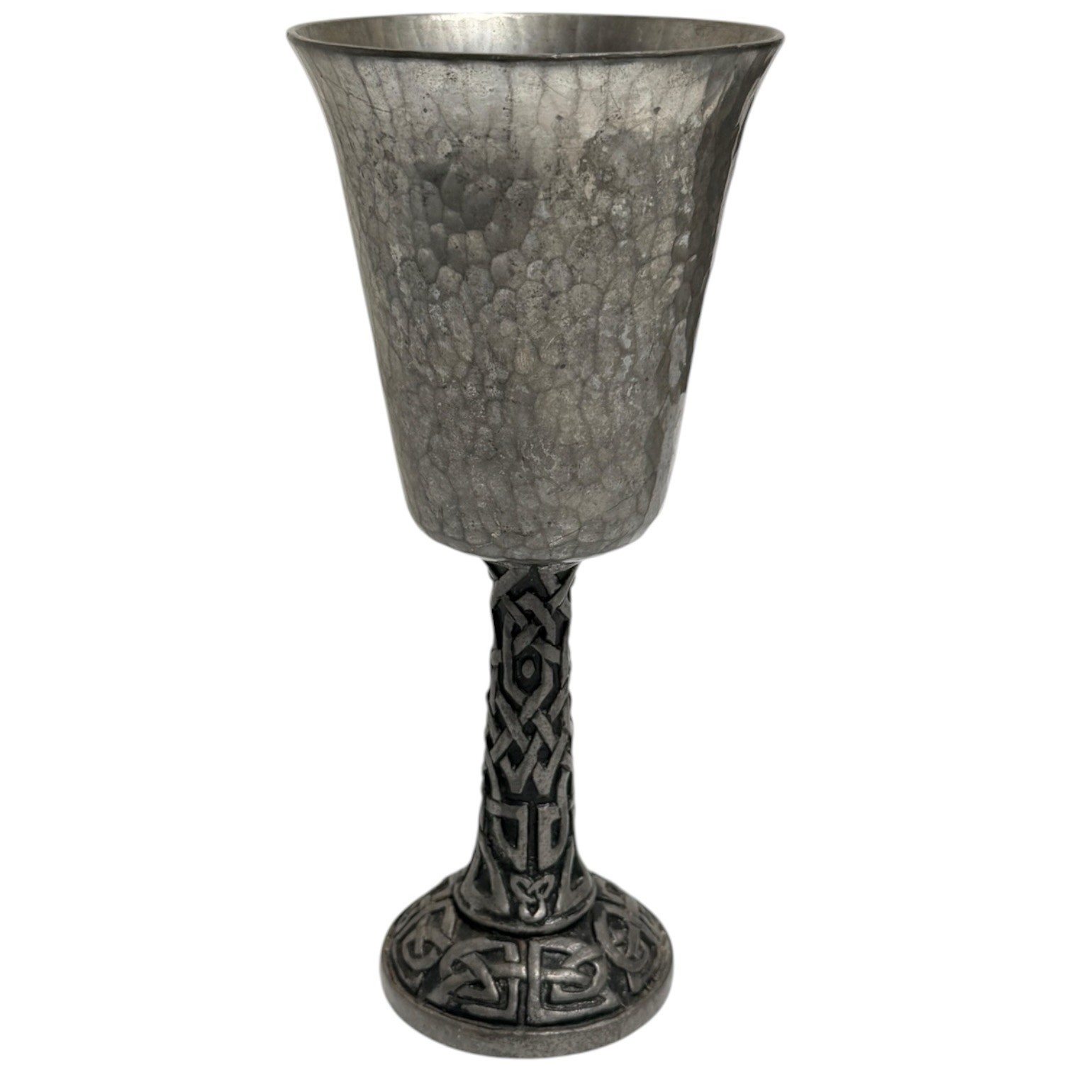 Vintage 1997 Fellowship Foundry Celtic Knotwork Pewter Goblet Metalware Calif.