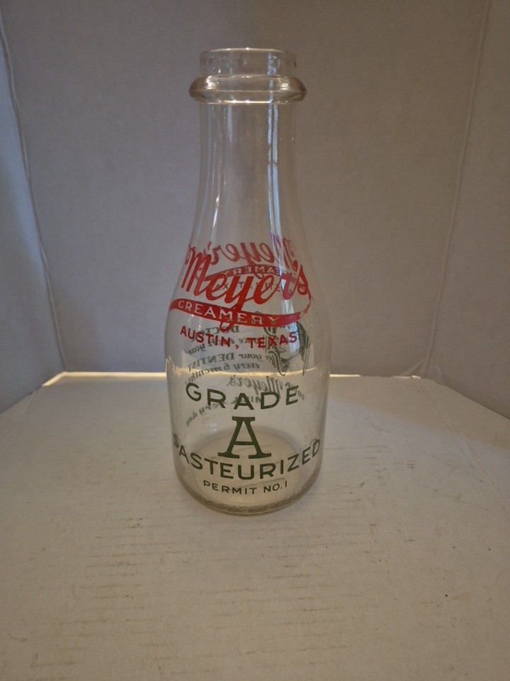 Vintage Myers' Creamery Austin Texas Milk Bottle 1 quart