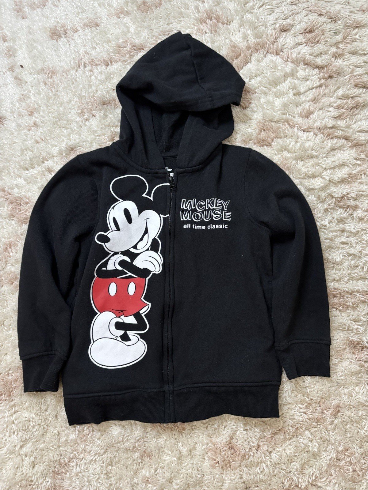NWOT Vintage Mickey Mouse Disney All Time Classic Kids Size 7 Hoodie Jacket 
