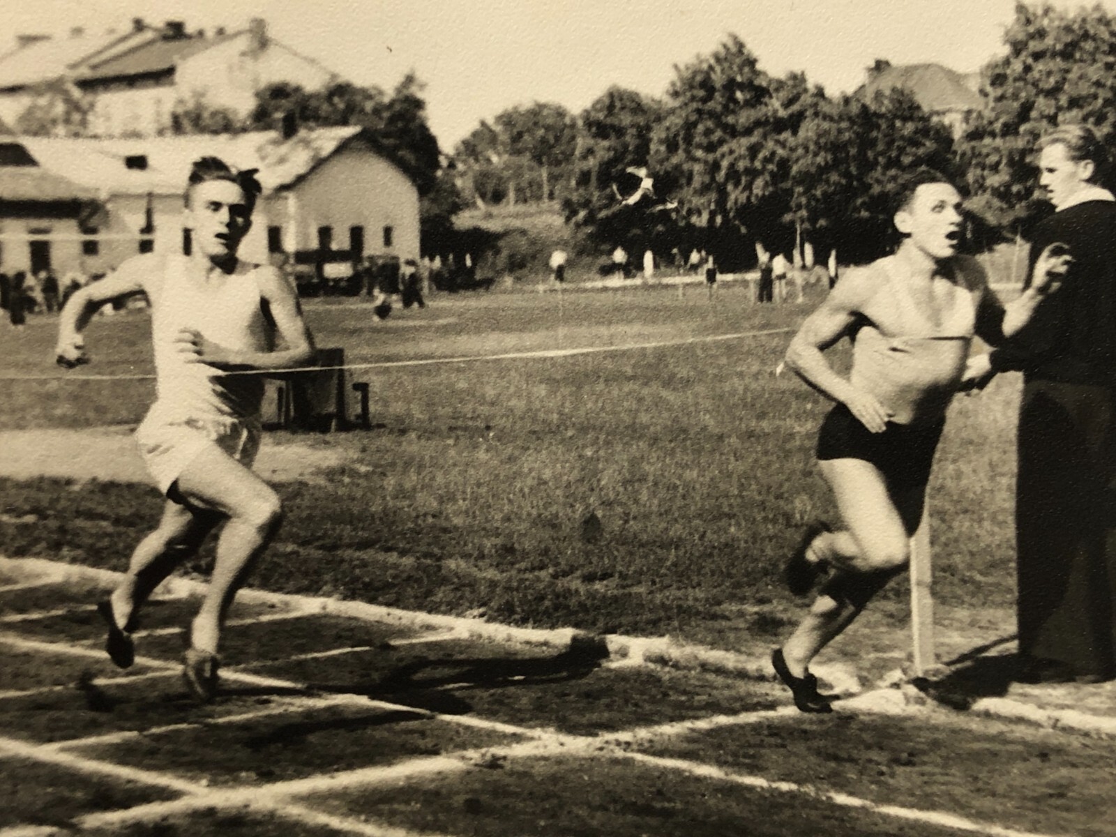 1970s Shirtless Handsome Athletes Runners Sport Soviet Vtg Snapshot Photo B&W
