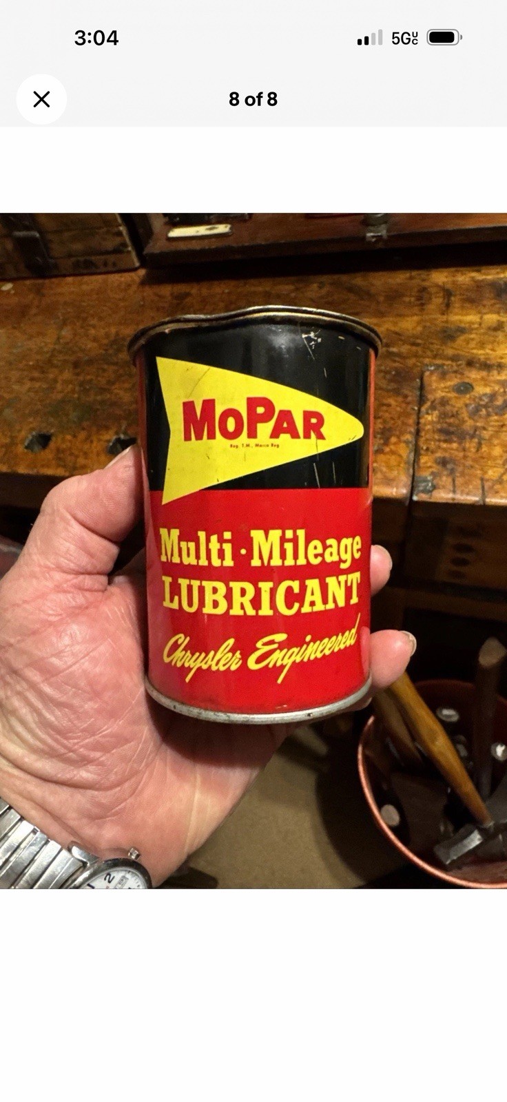 Vintage Mopar Chrysler Engineering Lubricant Grease Can Vintage Mopar Chrysler Engineering Lubricant Grease Can