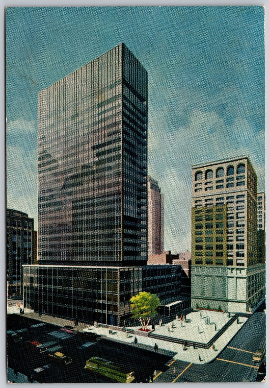 Vintage 1960 First National Bank Building Minneapolis Linen Postcard