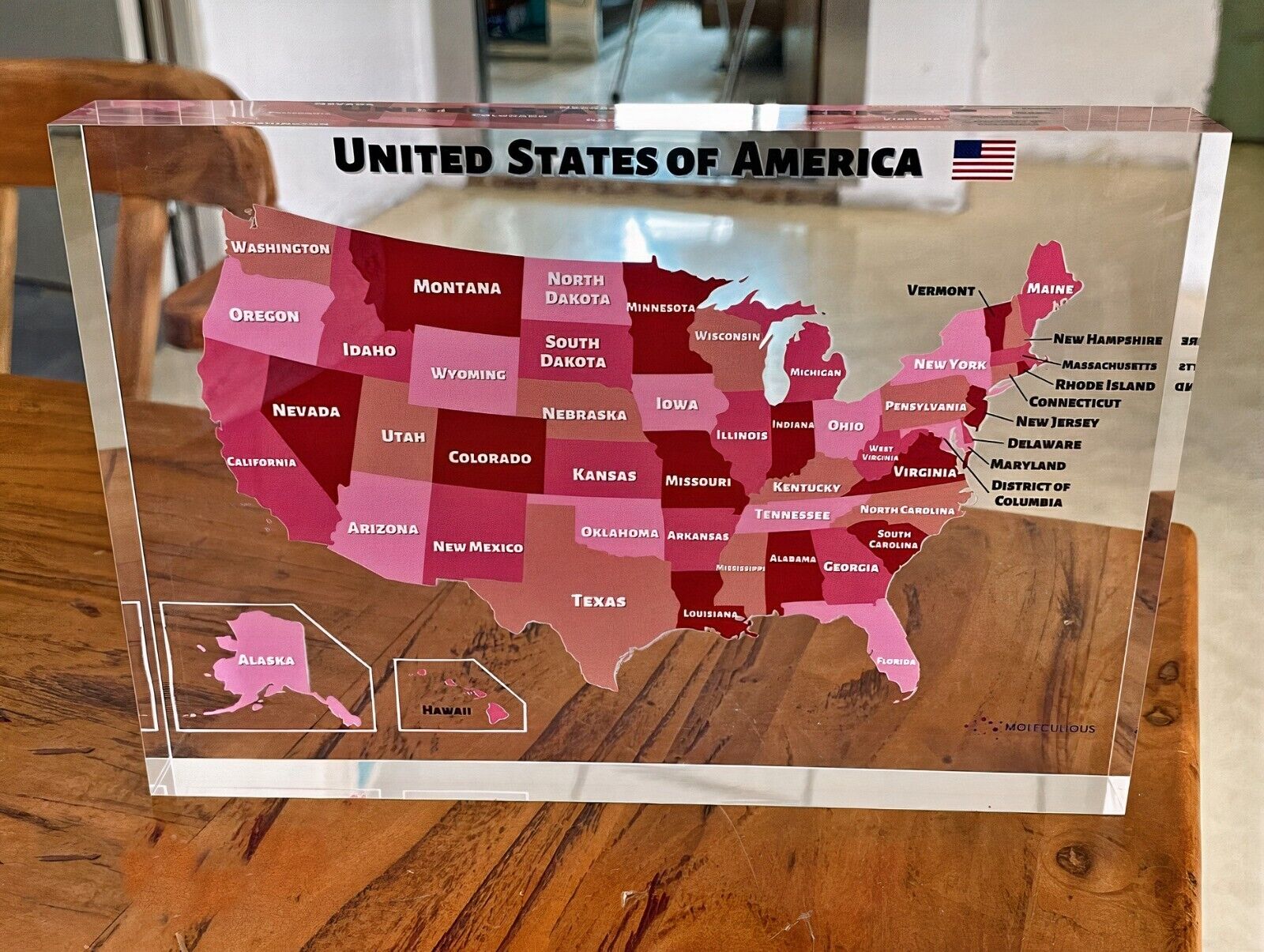 Premium Acrylic USA Map - Ideal for Teachers & Students - 8.30\