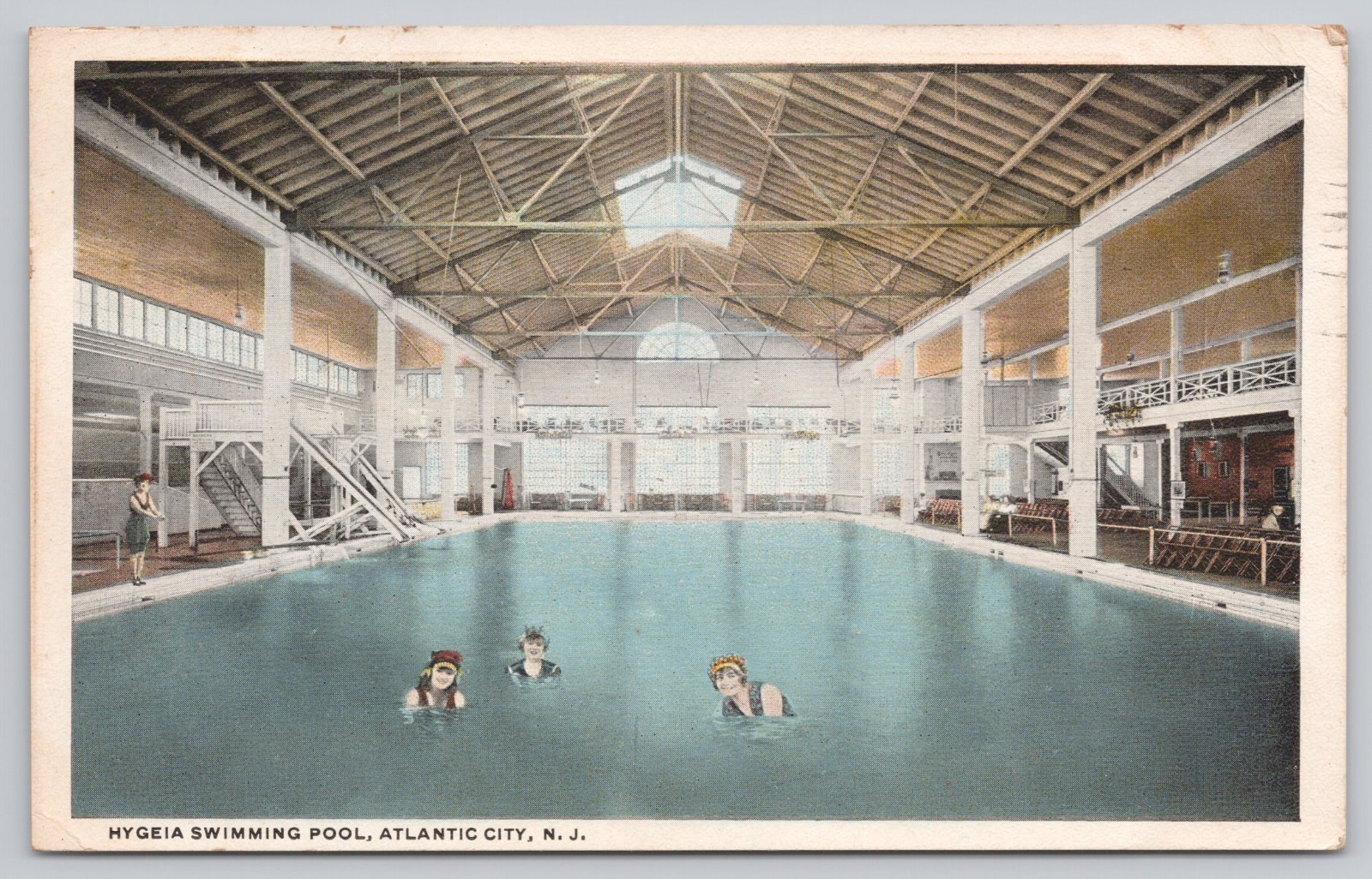 Atlantic City New Jersey Hygeia Swimming Pool White Border Postcard Atlantic City New Jersey Hygeia Swimming Pool White Border Postcard