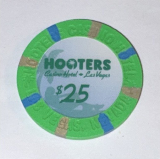 Hooters Casino Hotel $25 Green Casino Chip Collectible Las Vegas