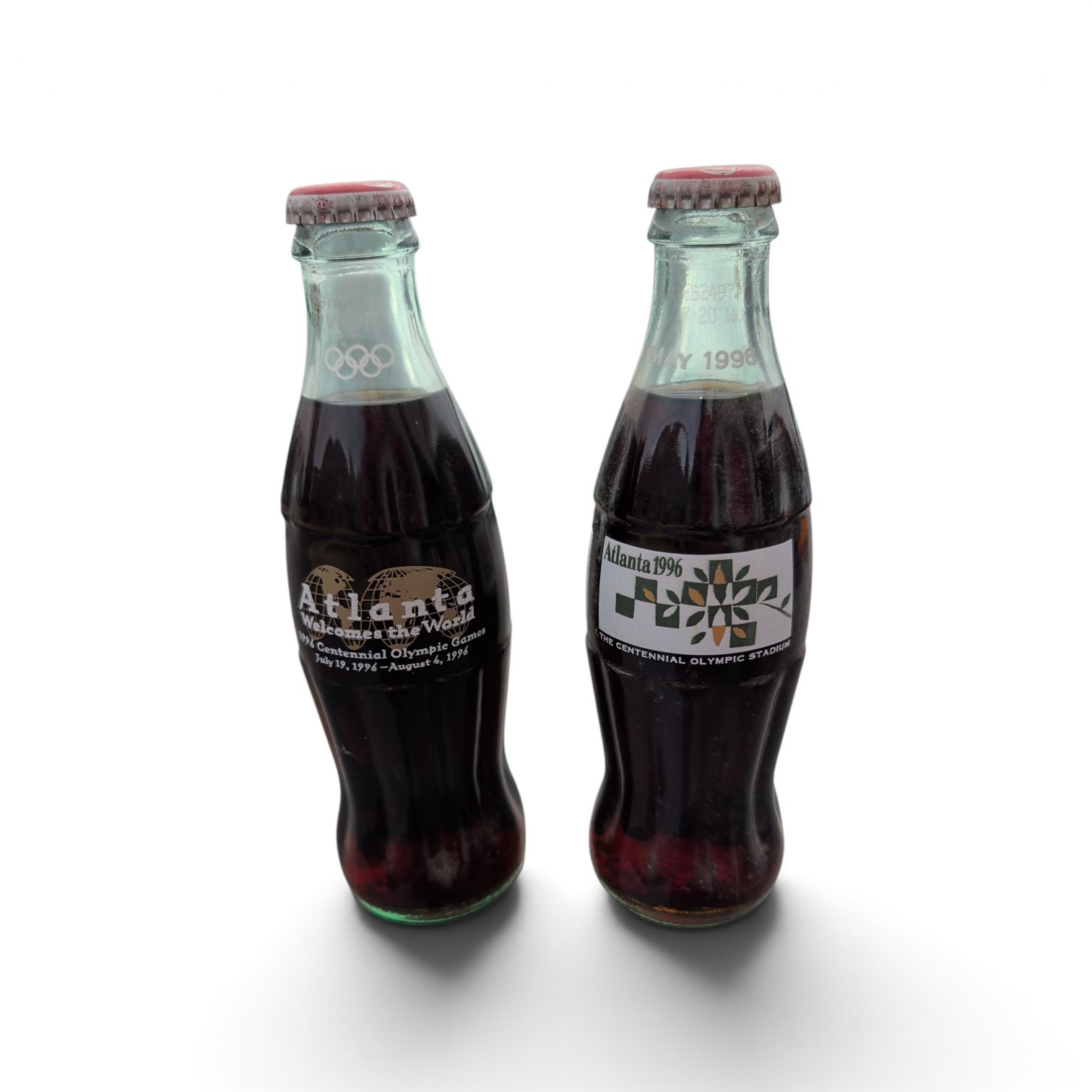 Vintage Set Of 2 Coca-Cola 8oz. Bottle Atlanta  1996 Olympic Games - Unopened