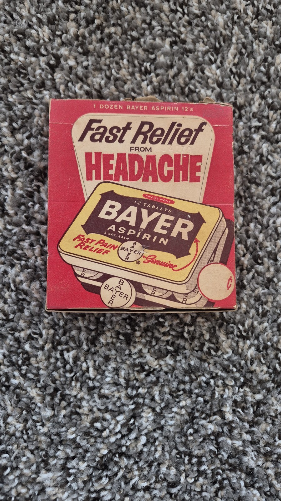 Vintage Bayer Aspirin Store Display Advertising Box Full 12 Tins With Tablets