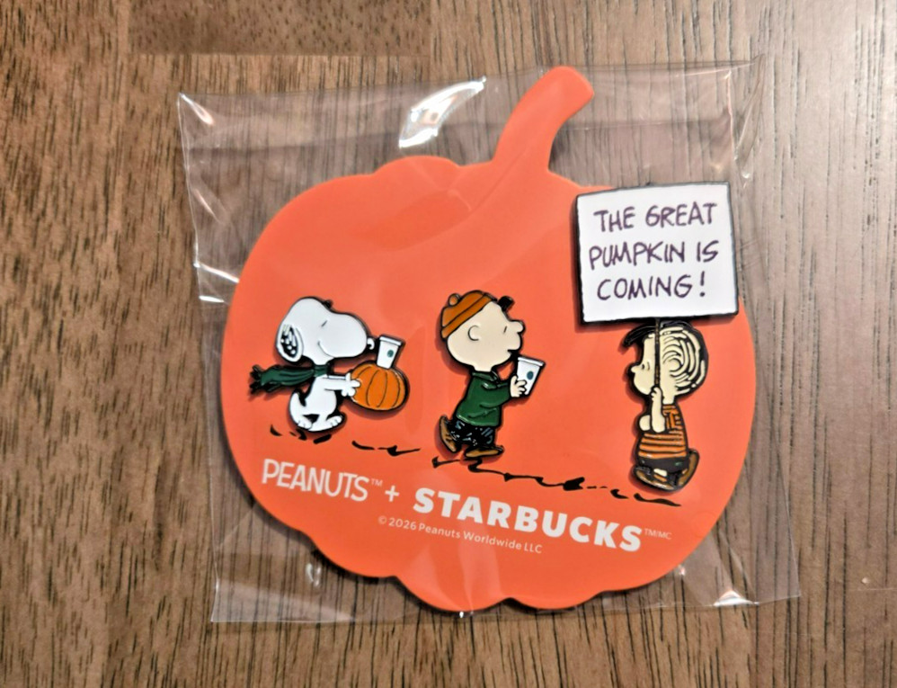 🔥 ❨･¨⬮ Genuine Starbucks x Peanuts Snoopy Pumpkin Pins US In Hand/Fast Ship🔥