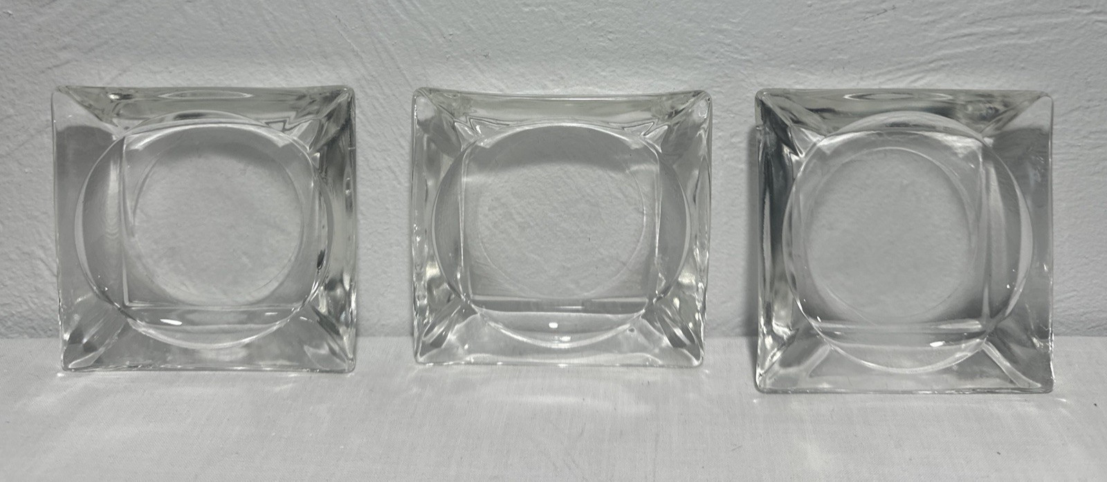 Clear Glass Square Ashtray MCM 3.5