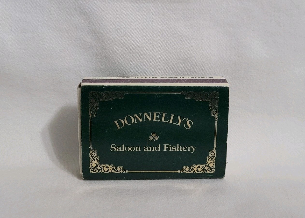 Vintage Donnelly\'s Saloon Fishery Matchbox Frederick MD Matchbook Advertising
