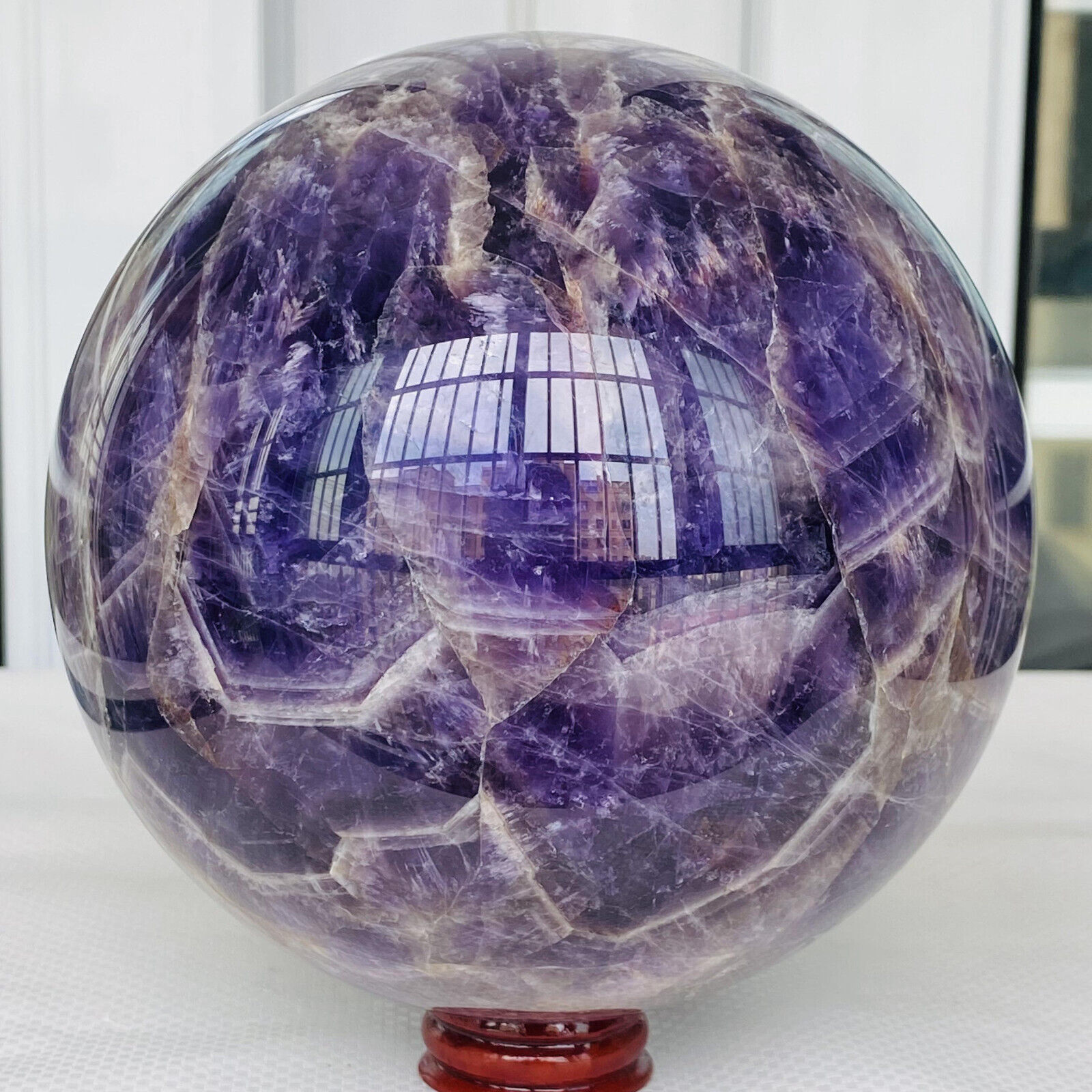 3640g Natural Dream Amethyst Quartz Crystal Sphere Ball Healing