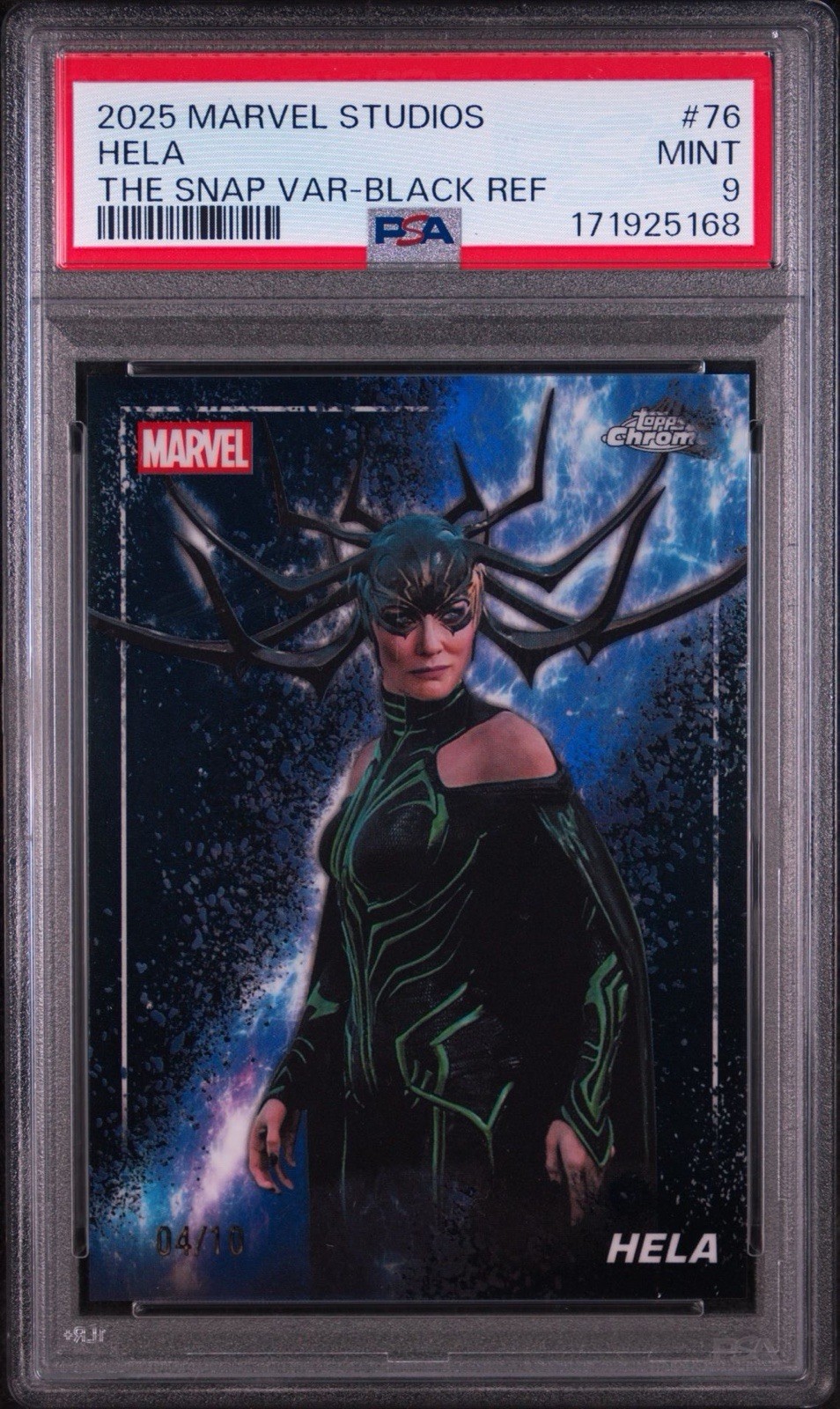2025 Marvel Studios Hela 4/10. PSA 9 Mint. Population 1 Color Match
