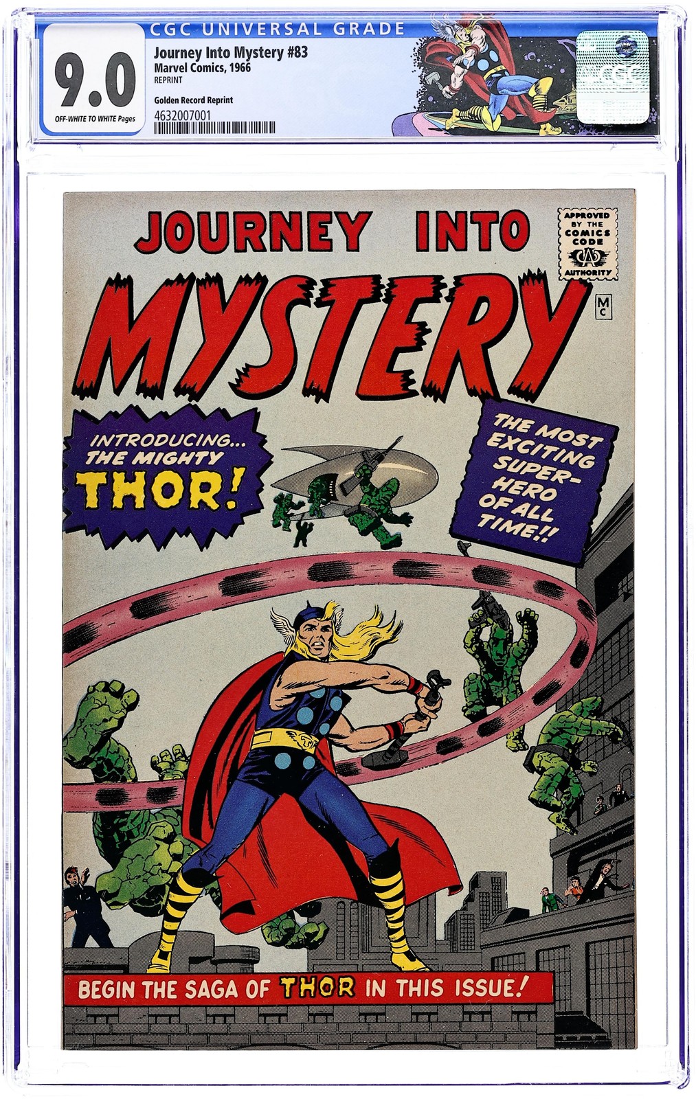 Thor Journey Into Mystery Golden Record Reprint #83COMIC CGC 9.0 1966 4632007001