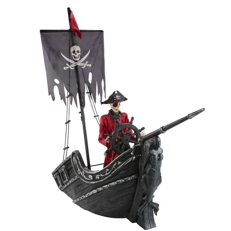 Pirate Ship 9.5 FT Dead Water Giant Sized Animated LED Halloween Decoration