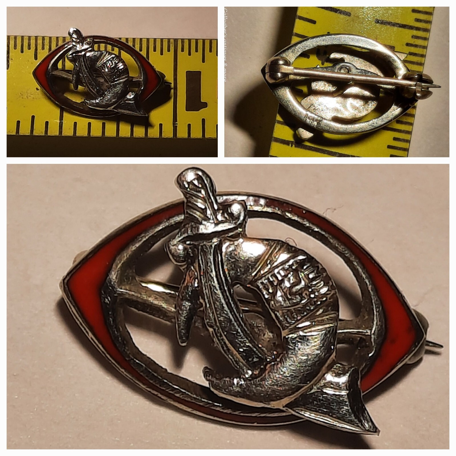 Vintage 14k White Gold Masonic Shriners enamel Tie Lapel Emblem Pin Vintage 14k White Gold Masonic Shriners enamel Tie Lapel Emblem Pin