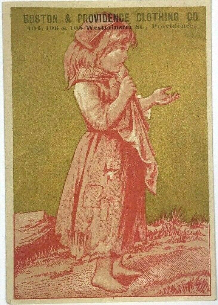 Little Peasant Girl Boston Providence Clothing Westminster St Rhode Island Card