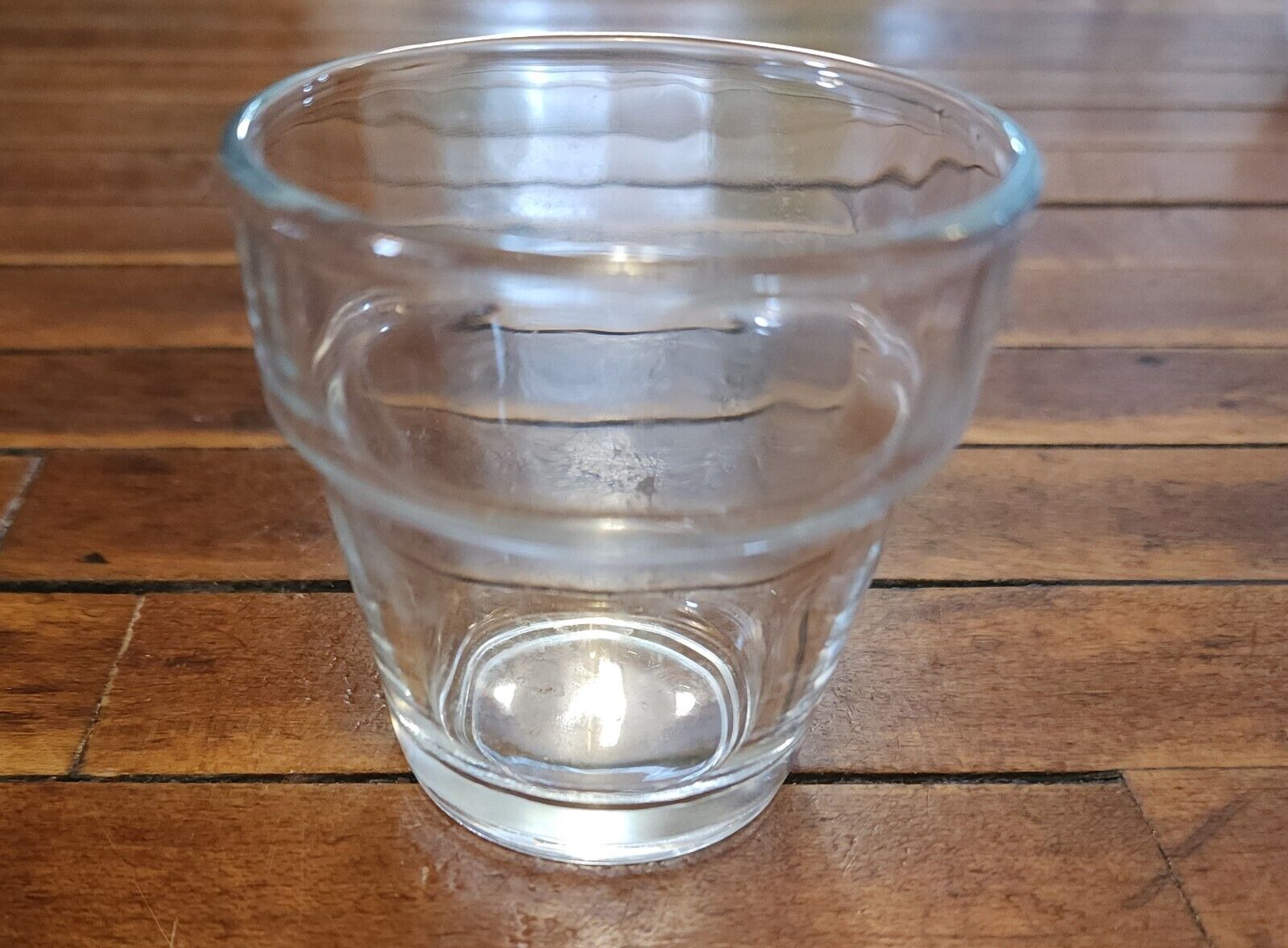 Vintage Small Clear Glass Flower Pot Planter 2.5 Inch Tall