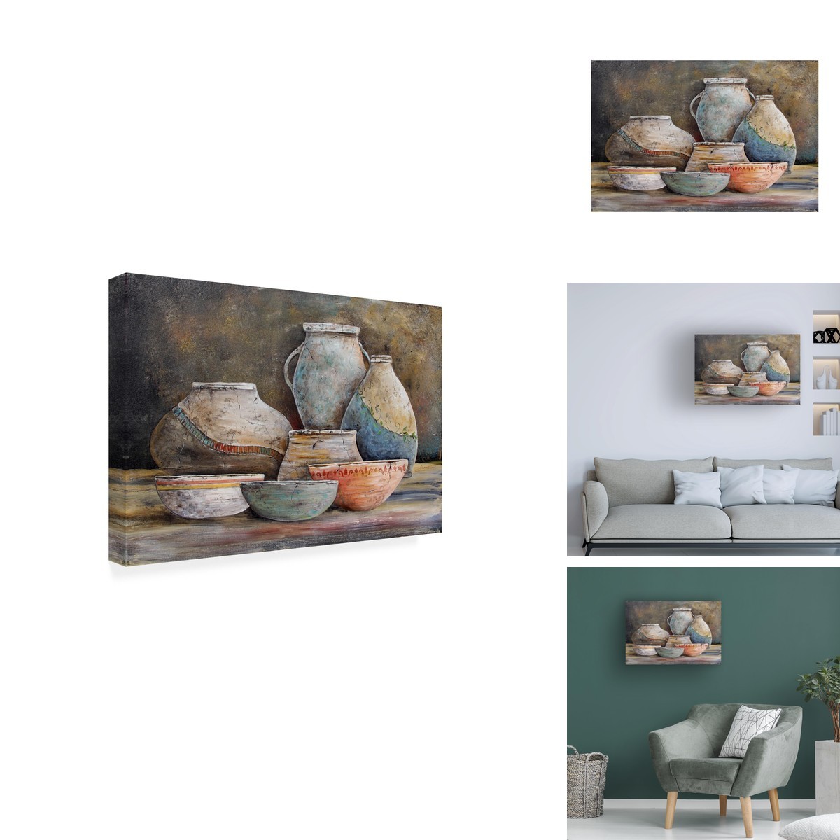 Trademark Fine Art Jean Plout Clay Pottery Still Life 1 Canvas 16x24