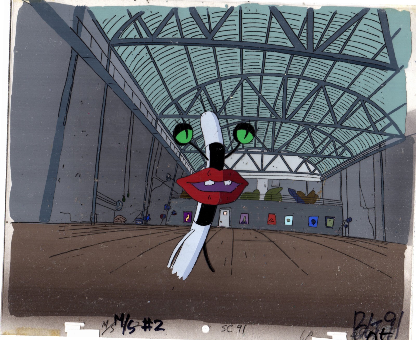 Aaahh Real Monsters Original Production Background & Cel Nickelodeon 1990s