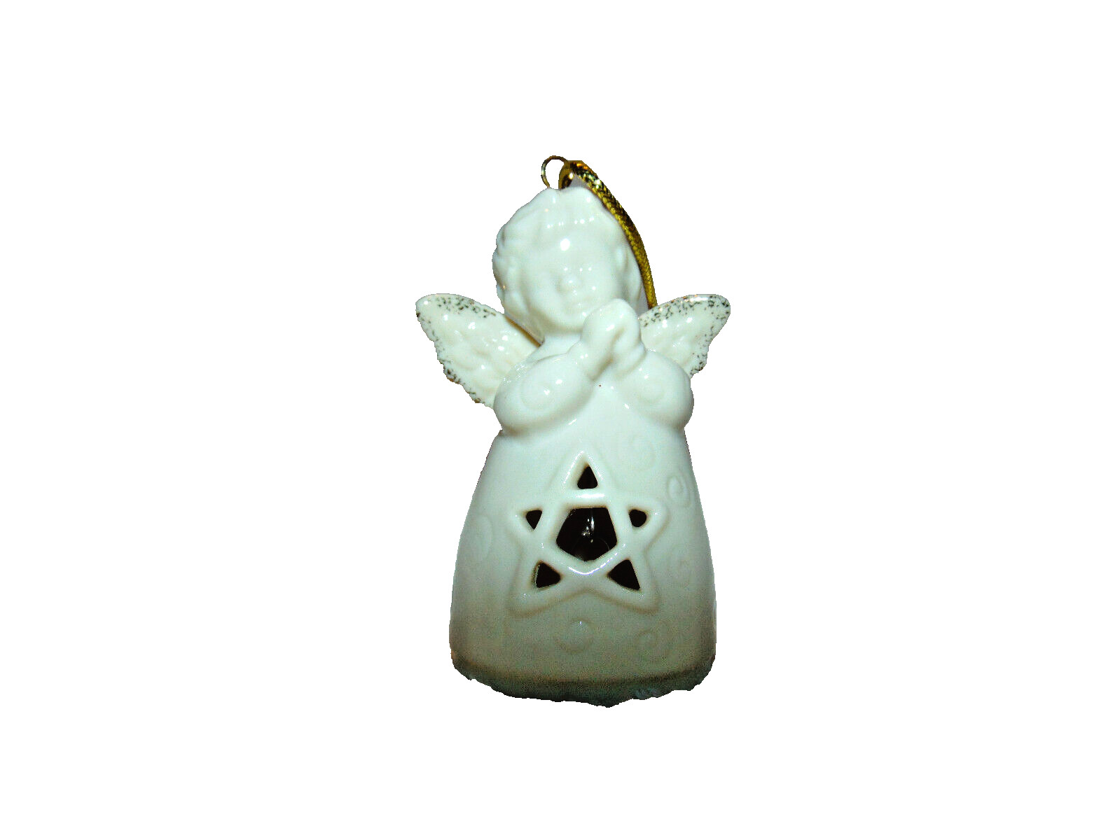 Angel Star Bell Ornament Porcelain Christmas #i Angel Star Bell Ornament Porcelain Christmas #i