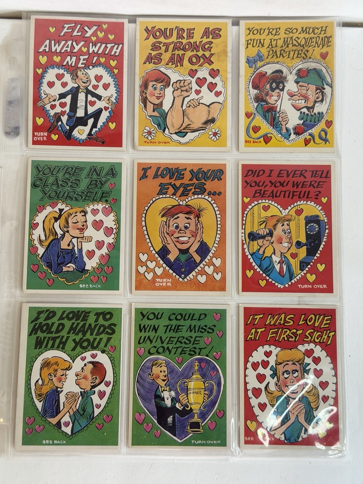 Vintage 1959 Topps Funny Valentine Cards Near Complete Lot Set 1-64 Jack Davis
