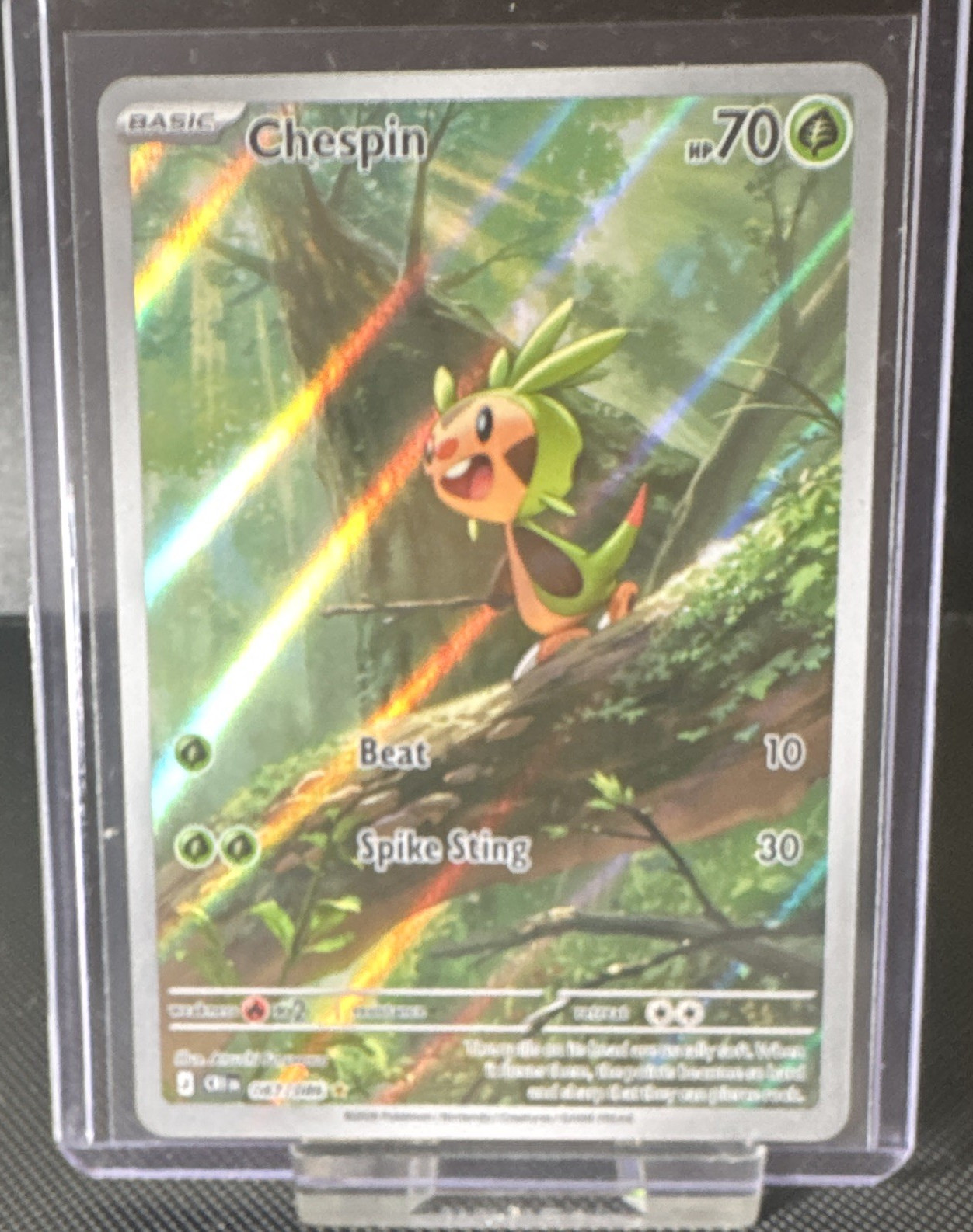 Pokémon Chespin Full-Art Illustration Rare Chaos Rising 087/086 Mint Condition 