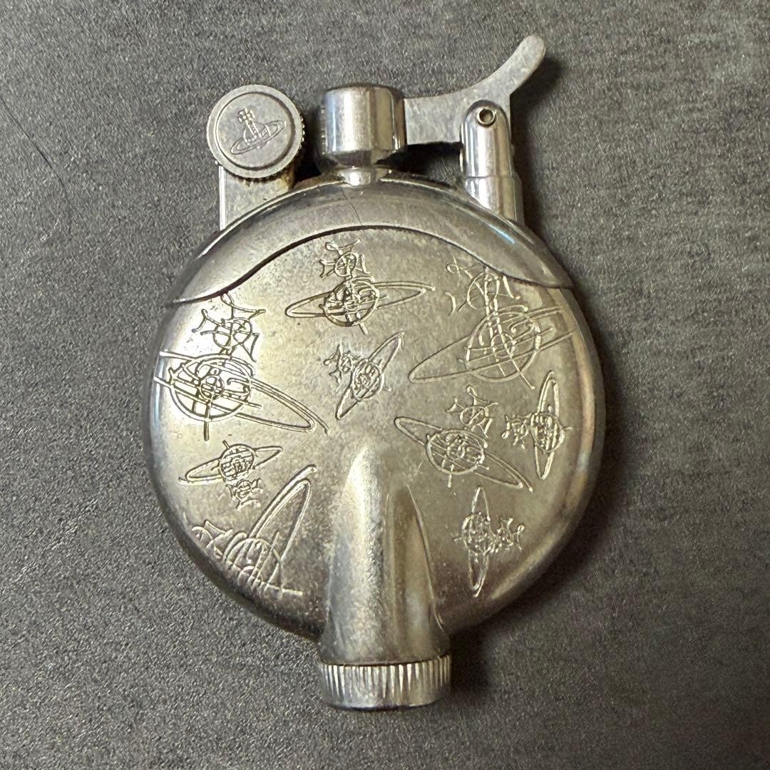 Vintage Vivienne Westwood Metal Lighter Silver Engraved Orb Working Y2K USED