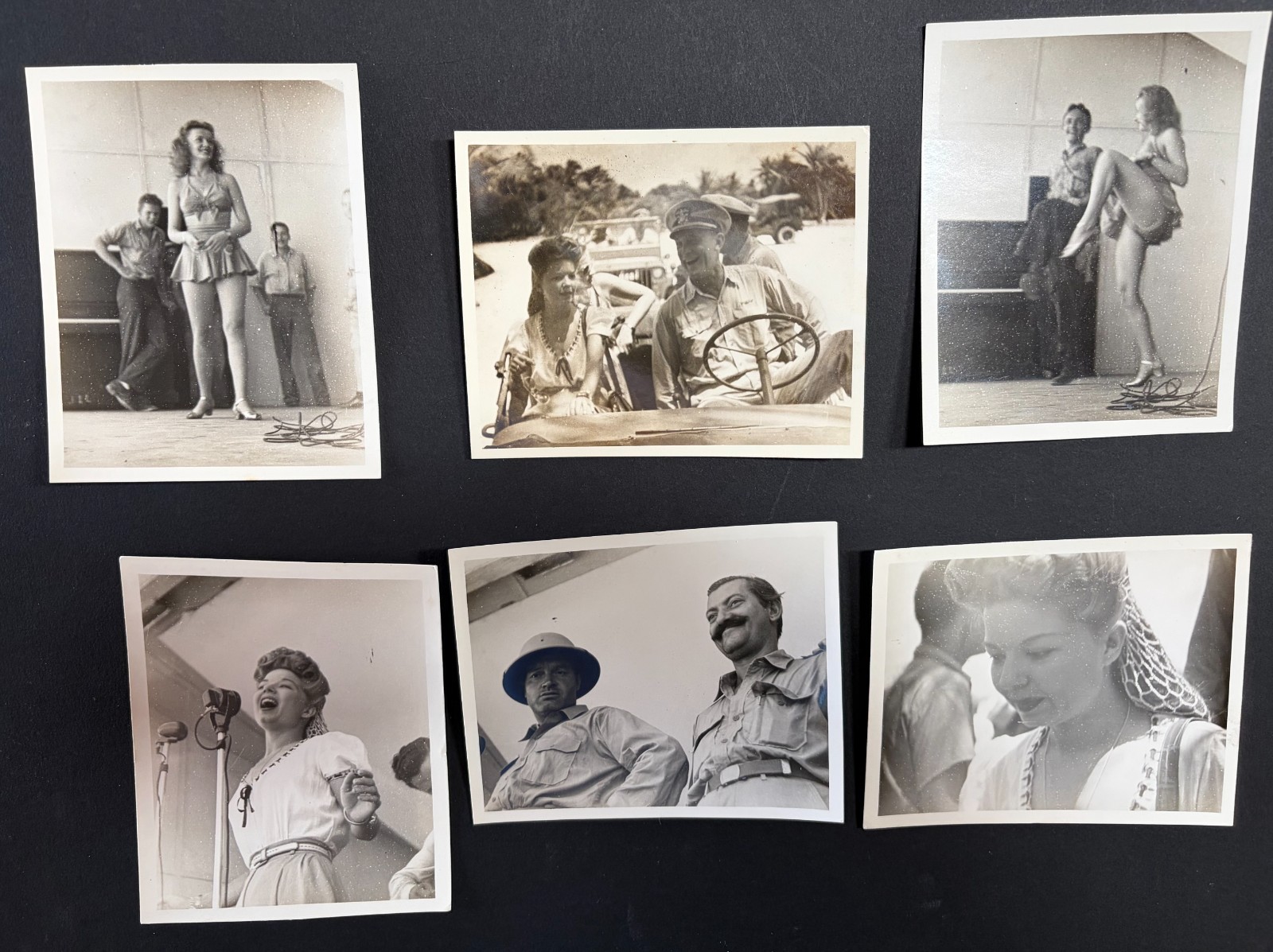 6 Original Photos USO Bob Hope Frances Langford Jerry Colonna Patty Thomas 1944