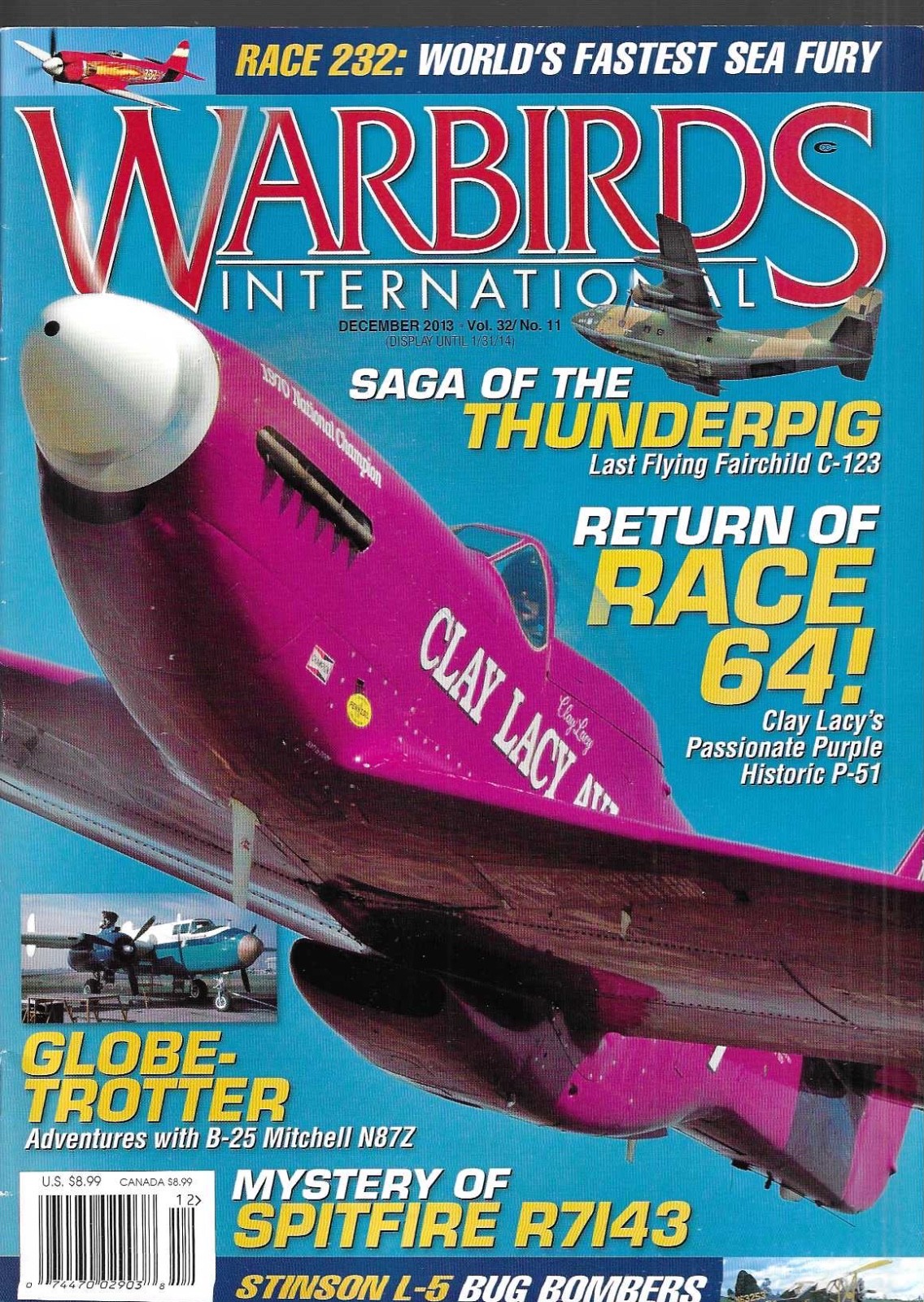 Warbirds International Magazine 11 2013 C-123 Thunderpig P-51 Racer PT-27