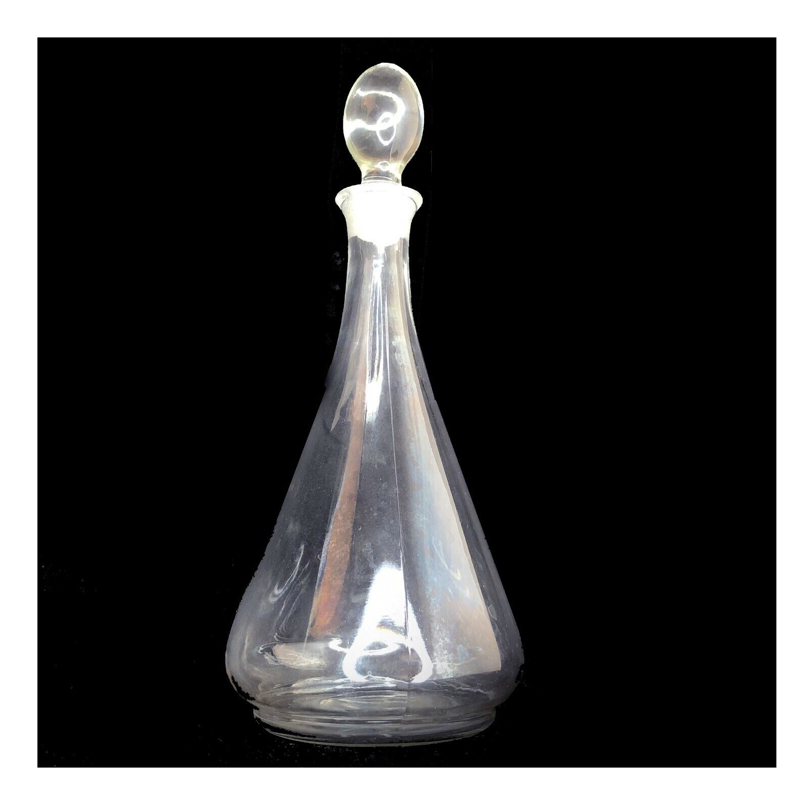 Vintage Glass Wine Decanter Clear 11\