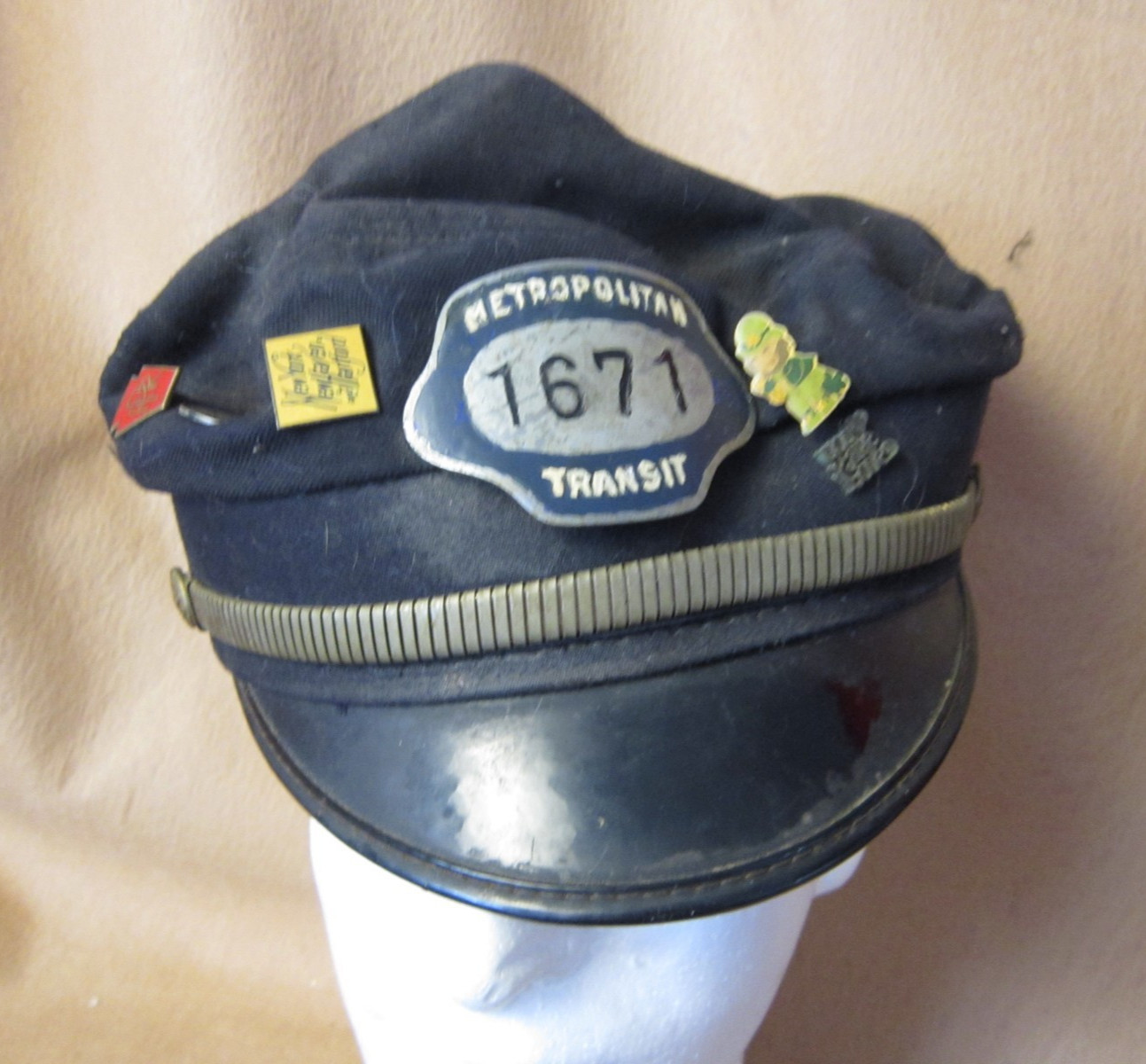 Antique Metropolitan Transit 1671 Cap Hat w/ Pins