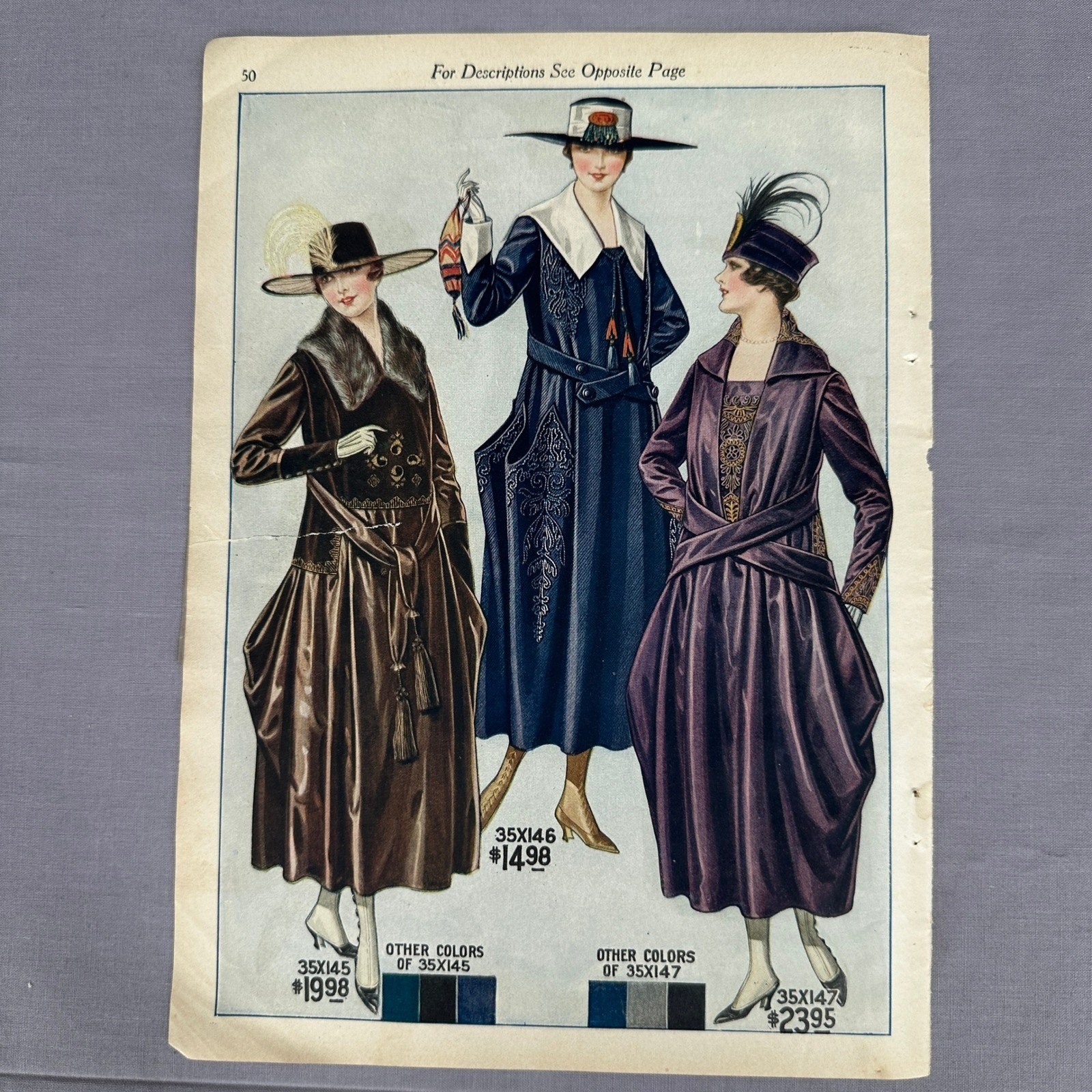 1917 Bellas Hess Fashion Catalog Pages Lot 10 Antique Womens Dresses Clothing