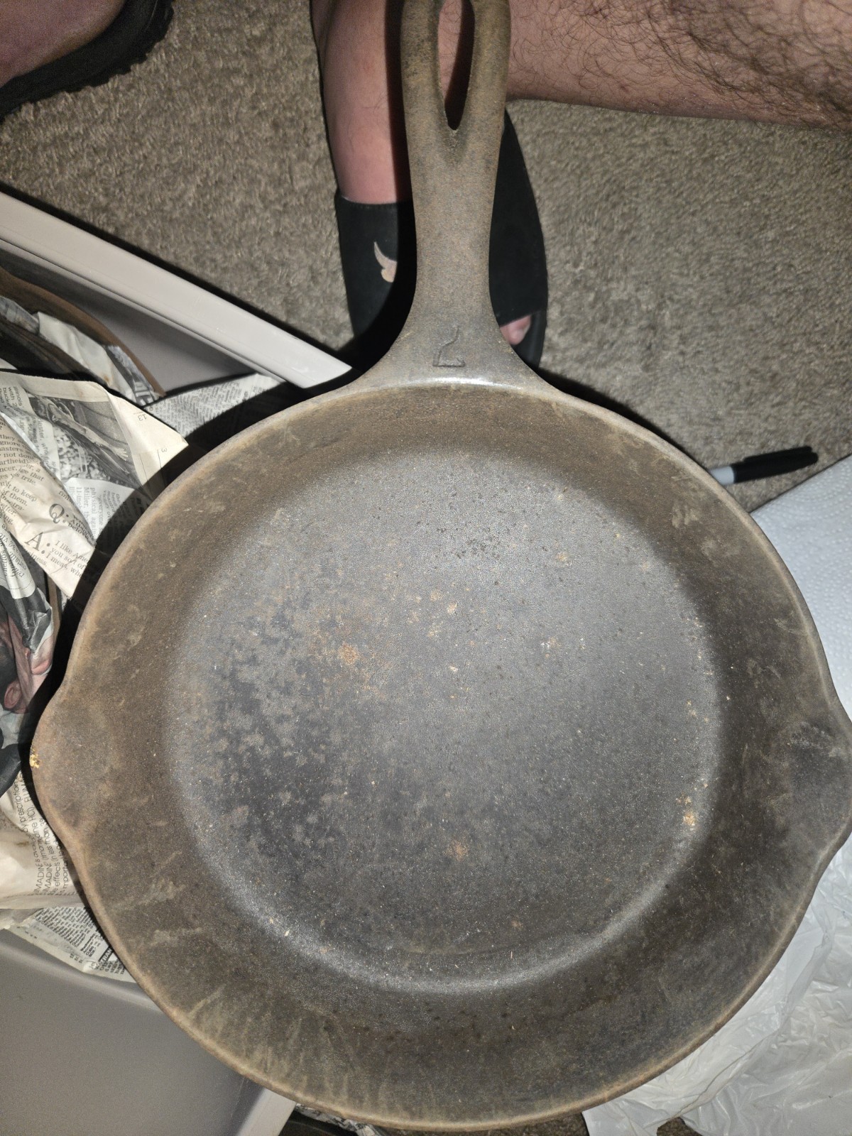 Vintage Griswold No. 7 Cast Iron Skillet 701 Erie PA Large Block Logo