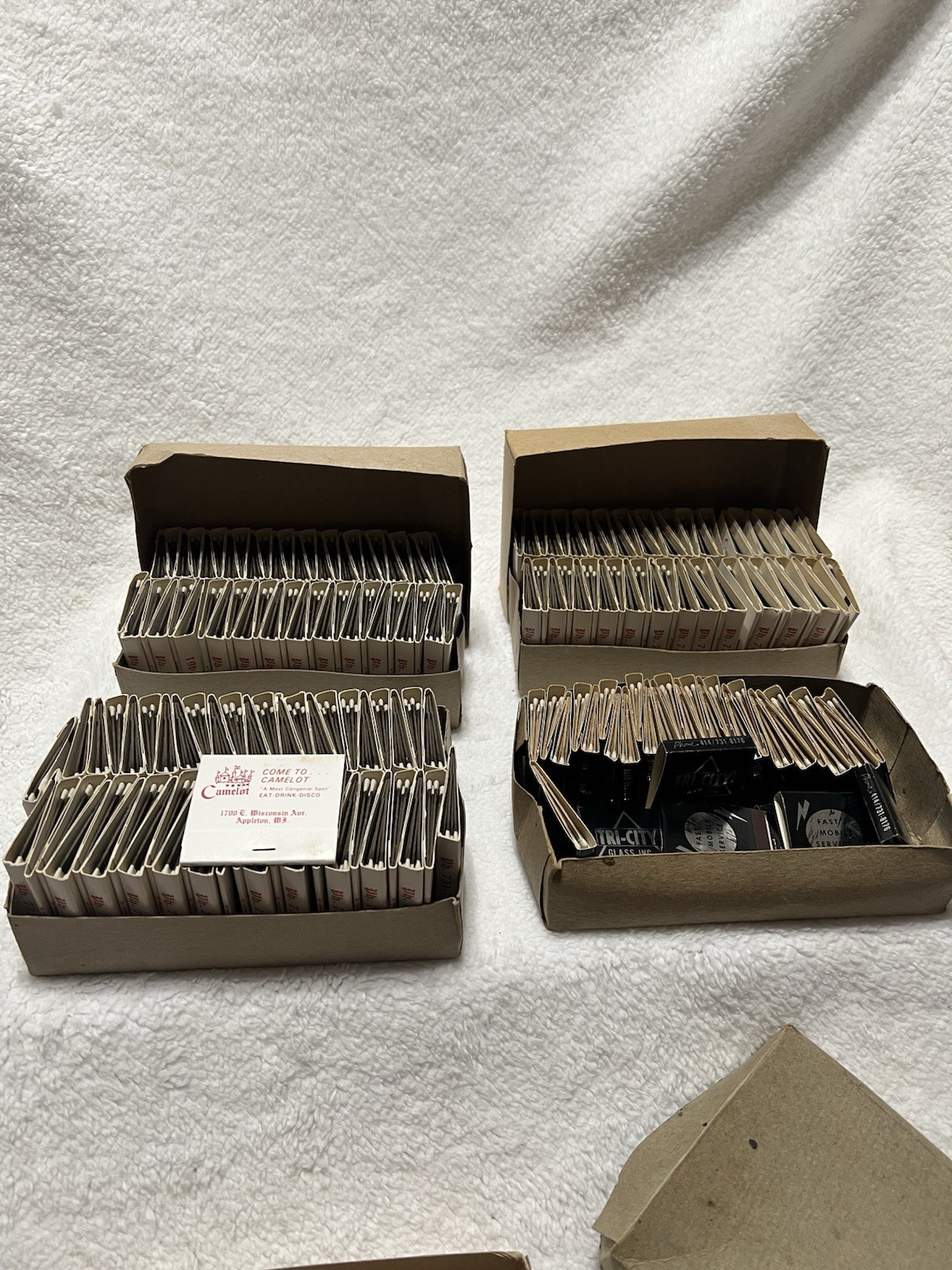 Lot of (148) Vintage Camelot Unused Full Matchbooks Matches & (36) Tri-City Glas