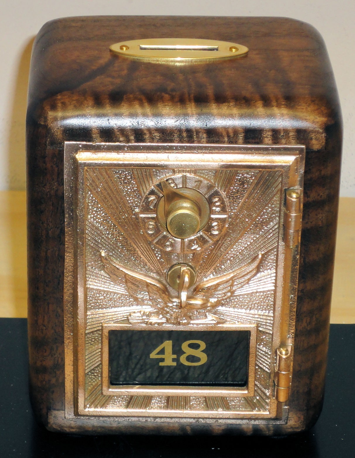 Antique P O Box Door Bank-Early 1900's Brass- Antique P O Box Door Bank-Early 1900's Brass-
