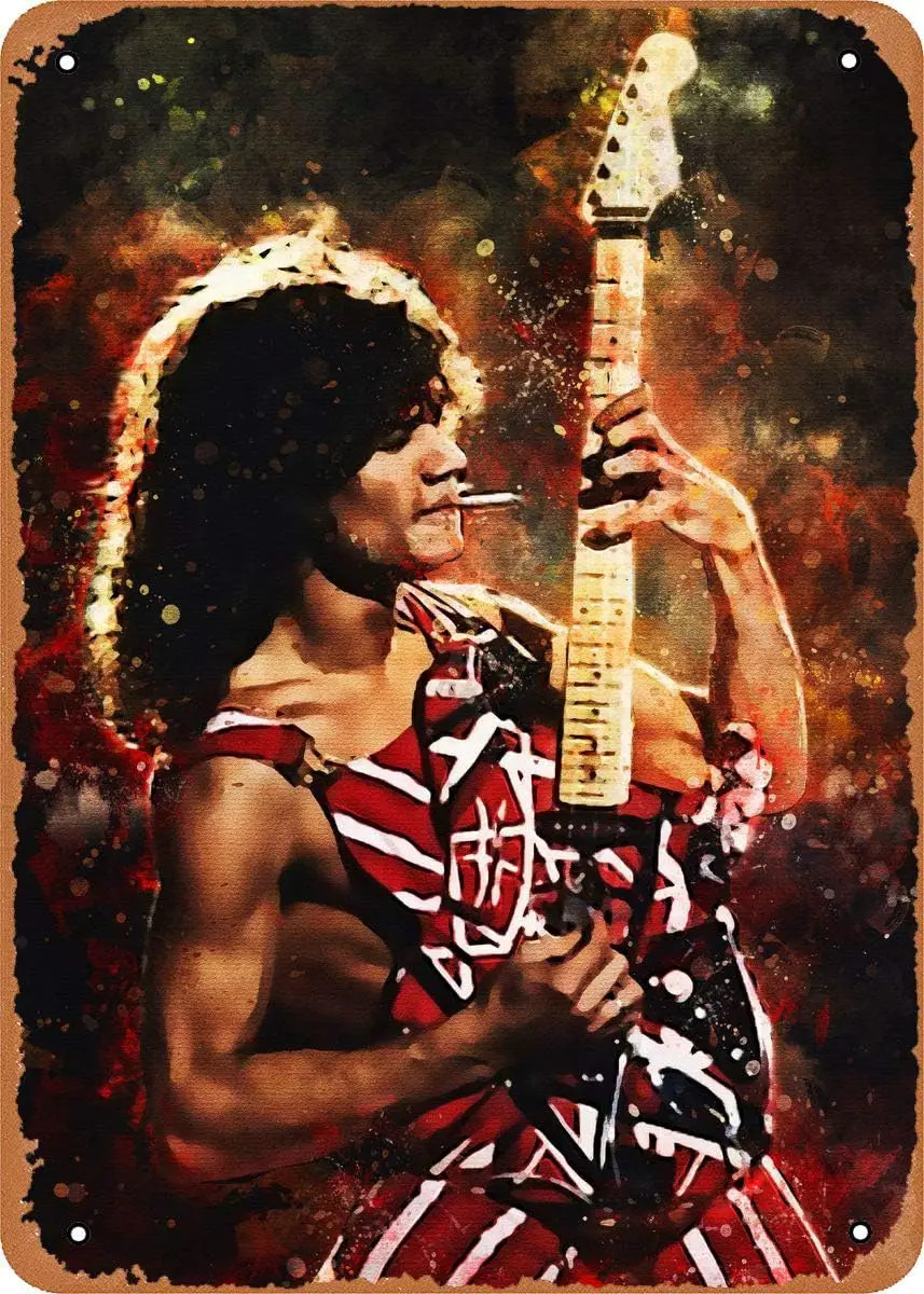 Poster Music Eddie Van Halen Plaque Tin Metal Signs Home Décor 8x12 