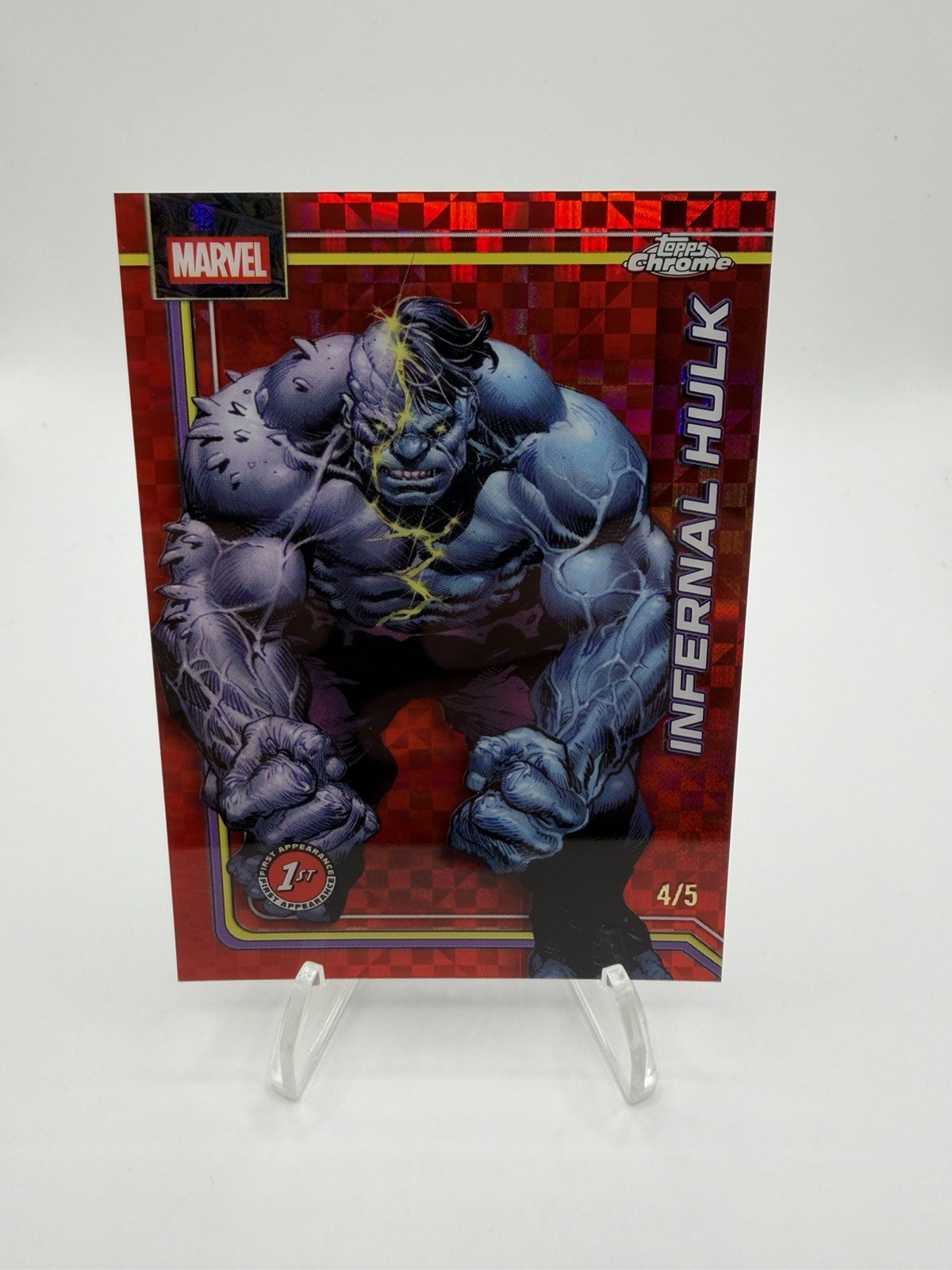 2026 Topps Chrome Marvel Infernal Hulk Red Refractor 4/5🔥 2026 Topps Chrome Marvel Infernal Hulk Red Refractor 4/5🔥