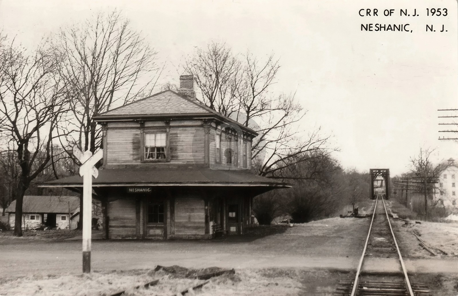 Central RR of NJ Railroad Depot Station 1953 Neshanic NJ New Jersey RPPC COPY Central RR of NJ Railroad Depot Station 1953 Neshanic NJ New Jersey RPPC COPY