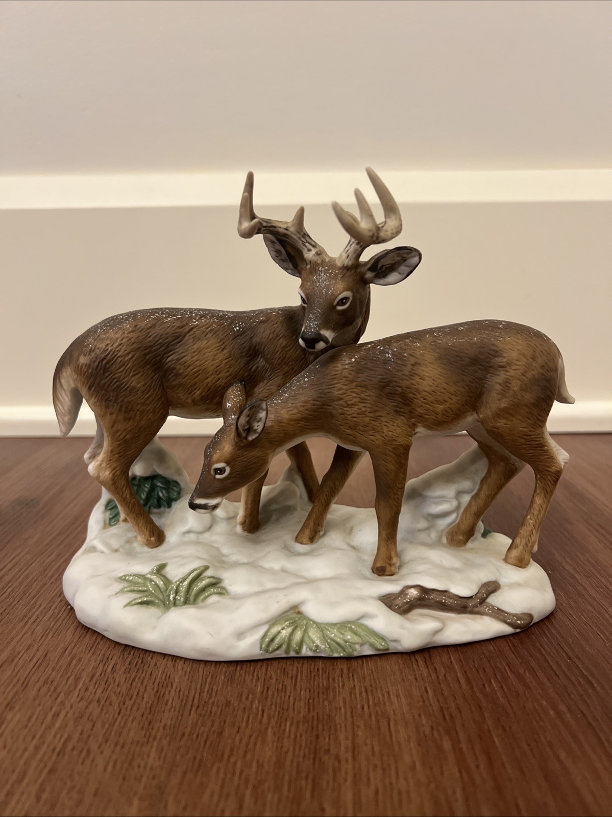 Vintage Homco Home Interior Season of Tranquility 1996 Buck & Doe in The Snow 