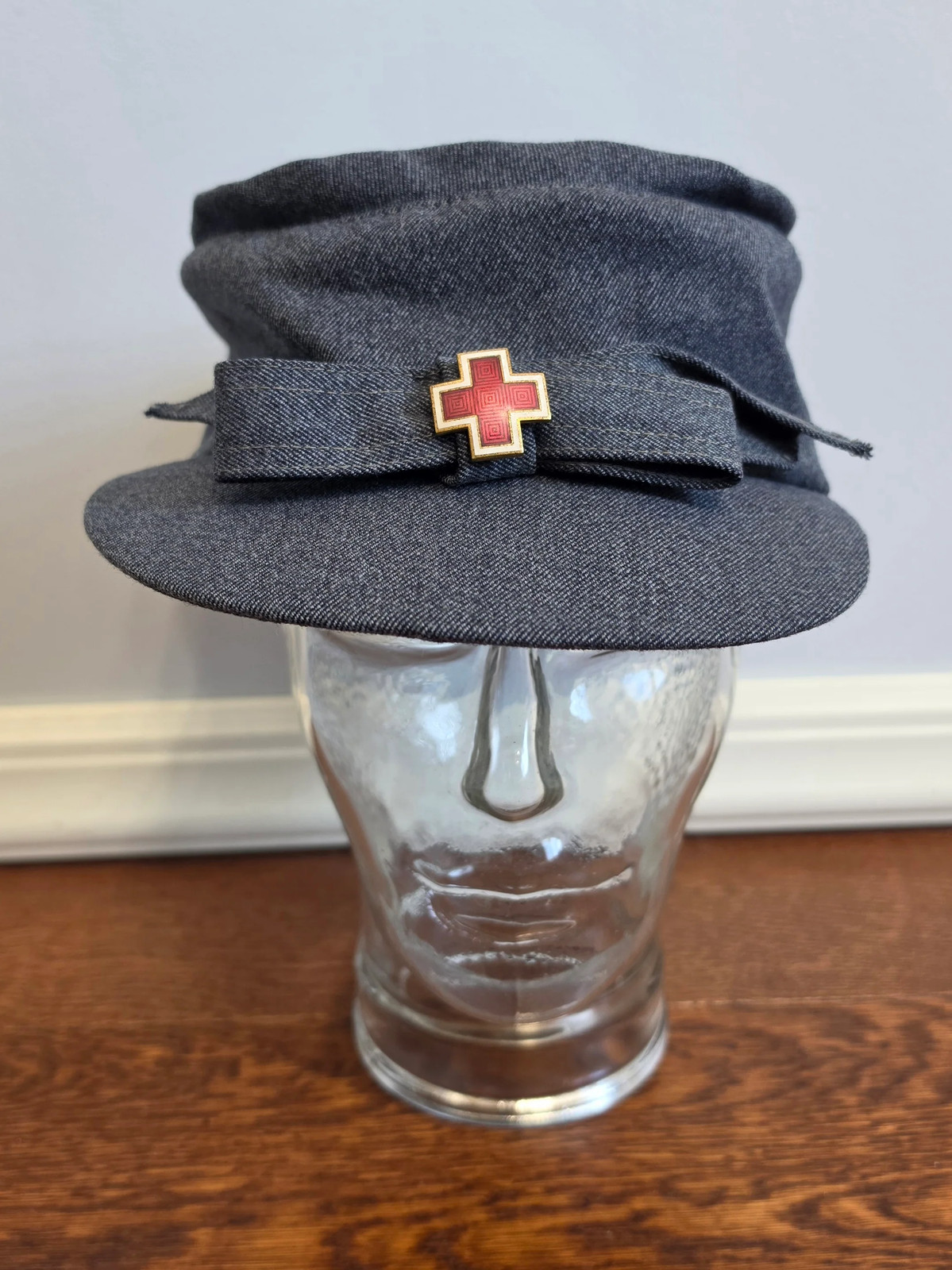 WWII Women\'s American Red Cross Winter Service Uniform Hat ARC Vintage 1940s Cap