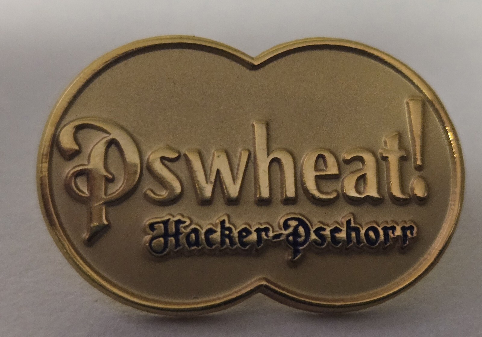 Vintage Gold Hacker Pschorr Beer PS Wheat Pin with Back German Bier