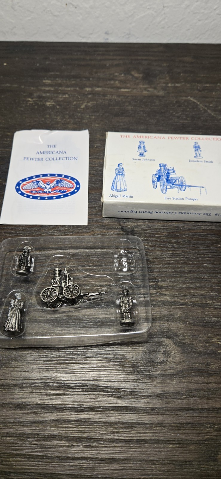 Vintage Americana Pewter Collection 1992 Set Of Five Solid Pewter Figurines